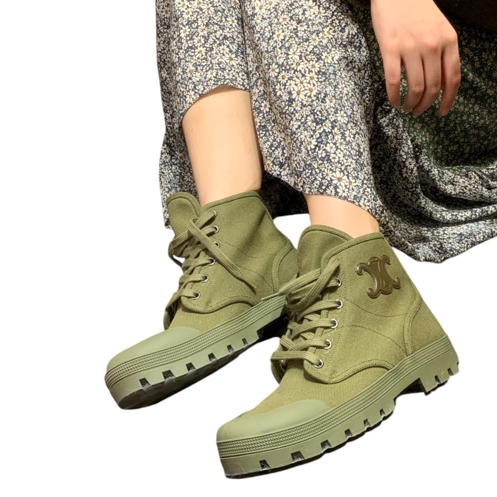 Celine Celine Women's Patapans Canvas Hiking Boots Canvas Size US 8 / IT 38 - 2 Thumbnail