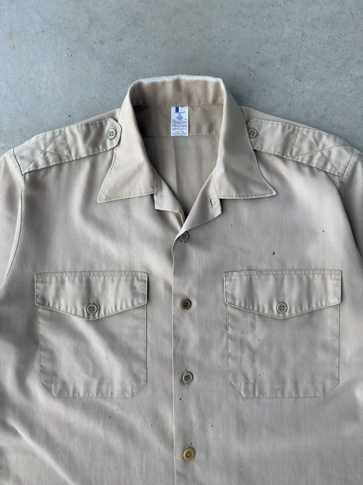 Vintage Vintage 1980s Cream Short Sleeve Button Up Shirt Size US M / EU 48-50 / 2 - 3 Thumbnail