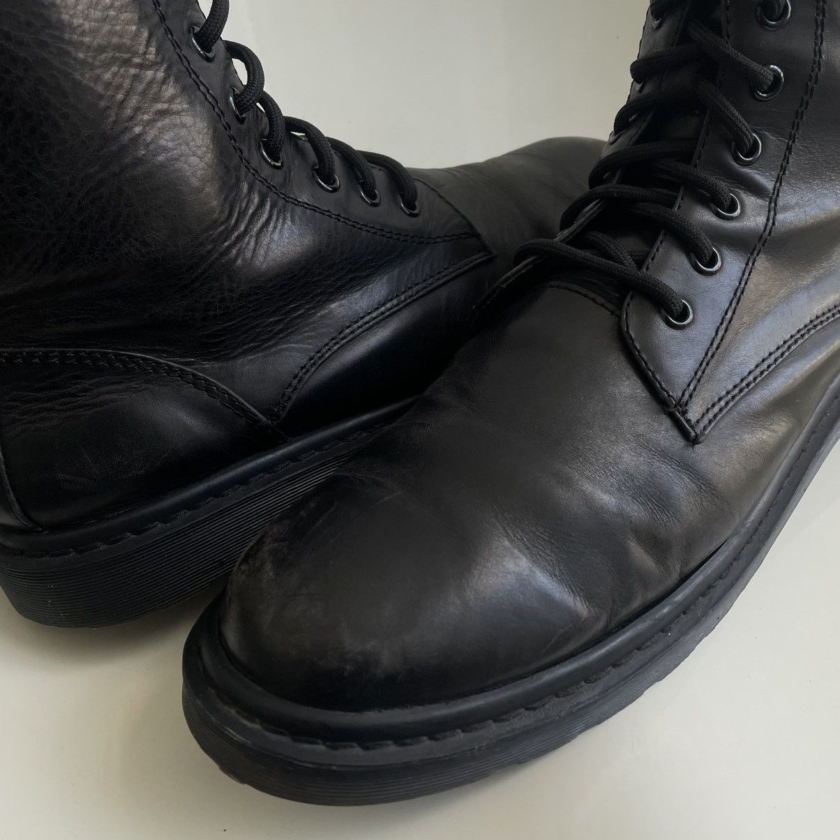 Limi Feu Very Rare! Limi Feu Leather Combat Boots with Side Zipper Size US 12 / EU 45 - 2 Thumbnail