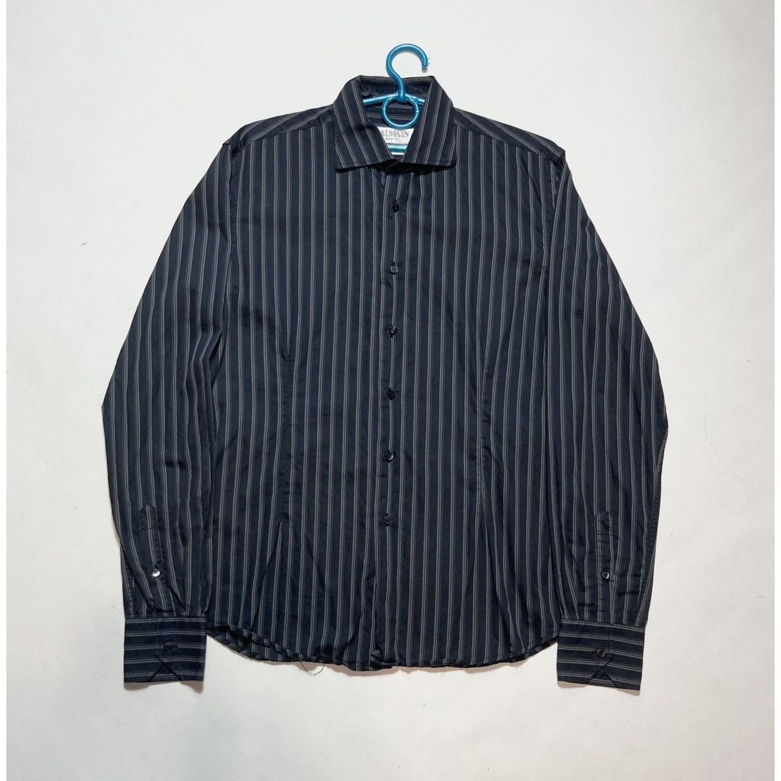 Balmain × Pierre Balmain Pierre Balmain Paris Stripe Button Up Shirt Size US L / EU 52-54 / 3 - 1 Thumbnail
