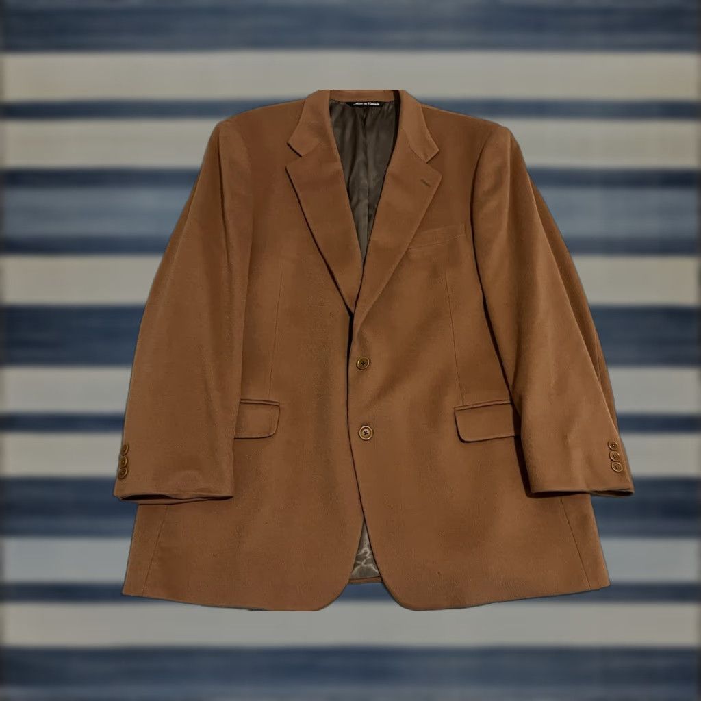 Saks Fifth Avenue Saks Fifth Avenue Brown Blazer Jacket Sport Coat Loro Piana 2706 Cashmere 48 Men's Blazer 2-Button Solid Brown 48 Mens Size 48R - 1 Thumbnail