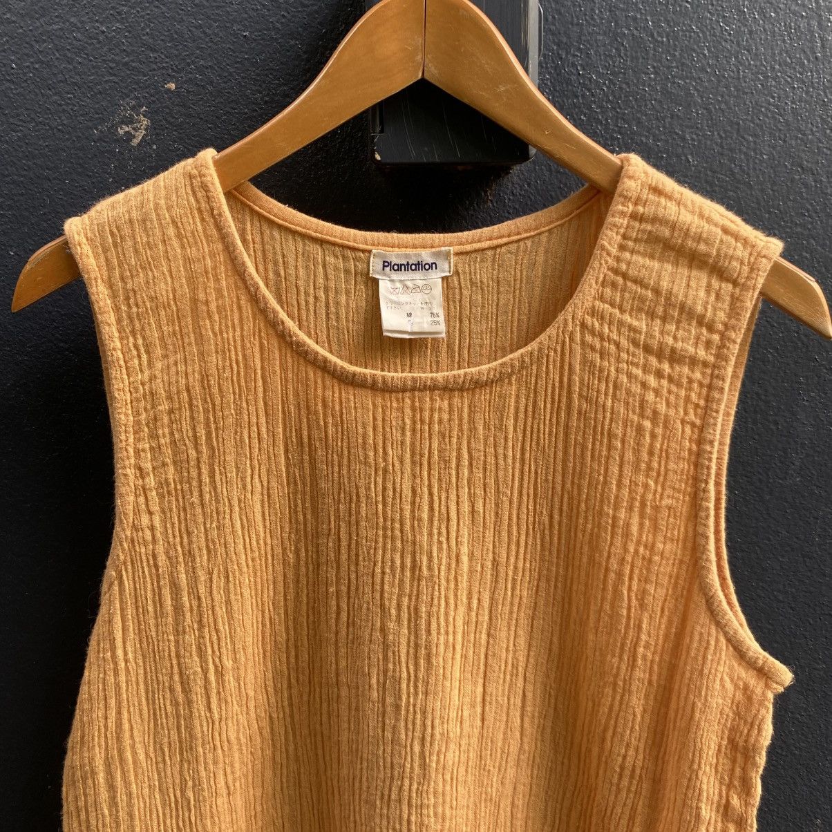 Issey Miyake Plantation Beige Textured Sleeveless Top Size M / US 6-8 / IT 42-44 - 9 Thumbnail