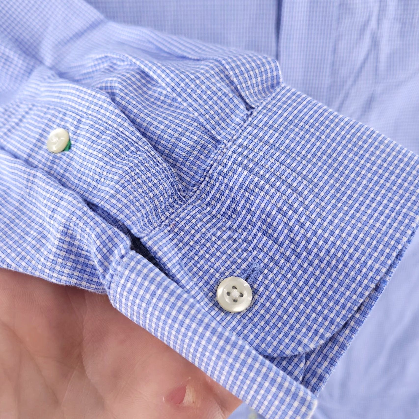 Tommy Hilfiger Tommy Hilfiger Traveler Lifetime Dress Shirt Sz 15.5 33 Blue Striped Oxford Shirt Mens Size 42R - 2 Thumbnail