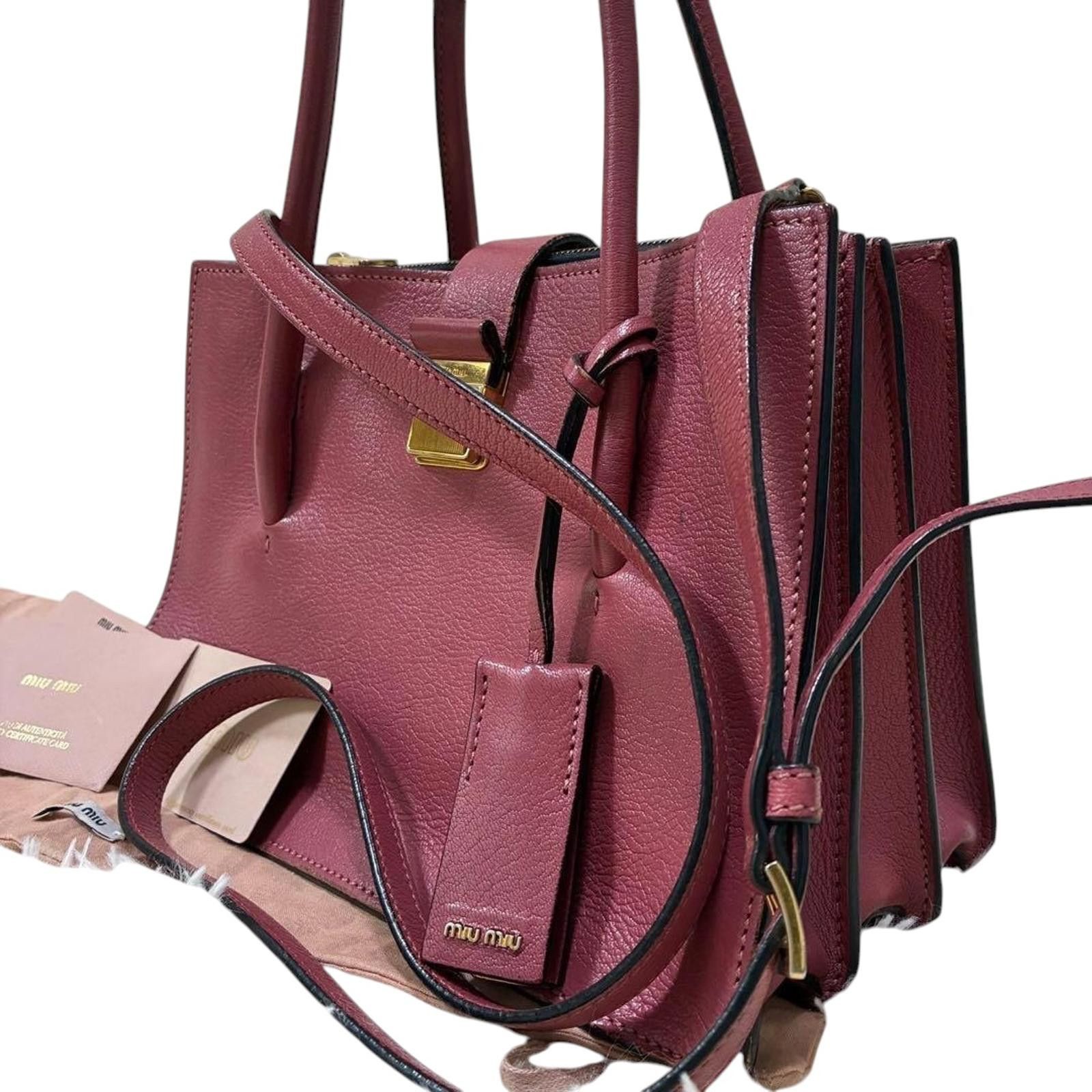 Miu Miu Miu Miu - Pink Leather Handbag Size ONE SIZE - 2 Thumbnail
