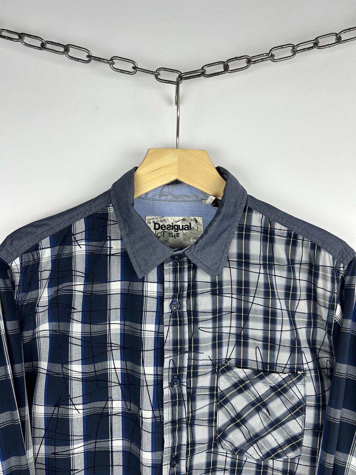 Desigual Desigual Plaid Shirt Buttons Men’s Size M Patchwork Y2K Size US M / EU 48-50 / 2 - 2 Thumbnail