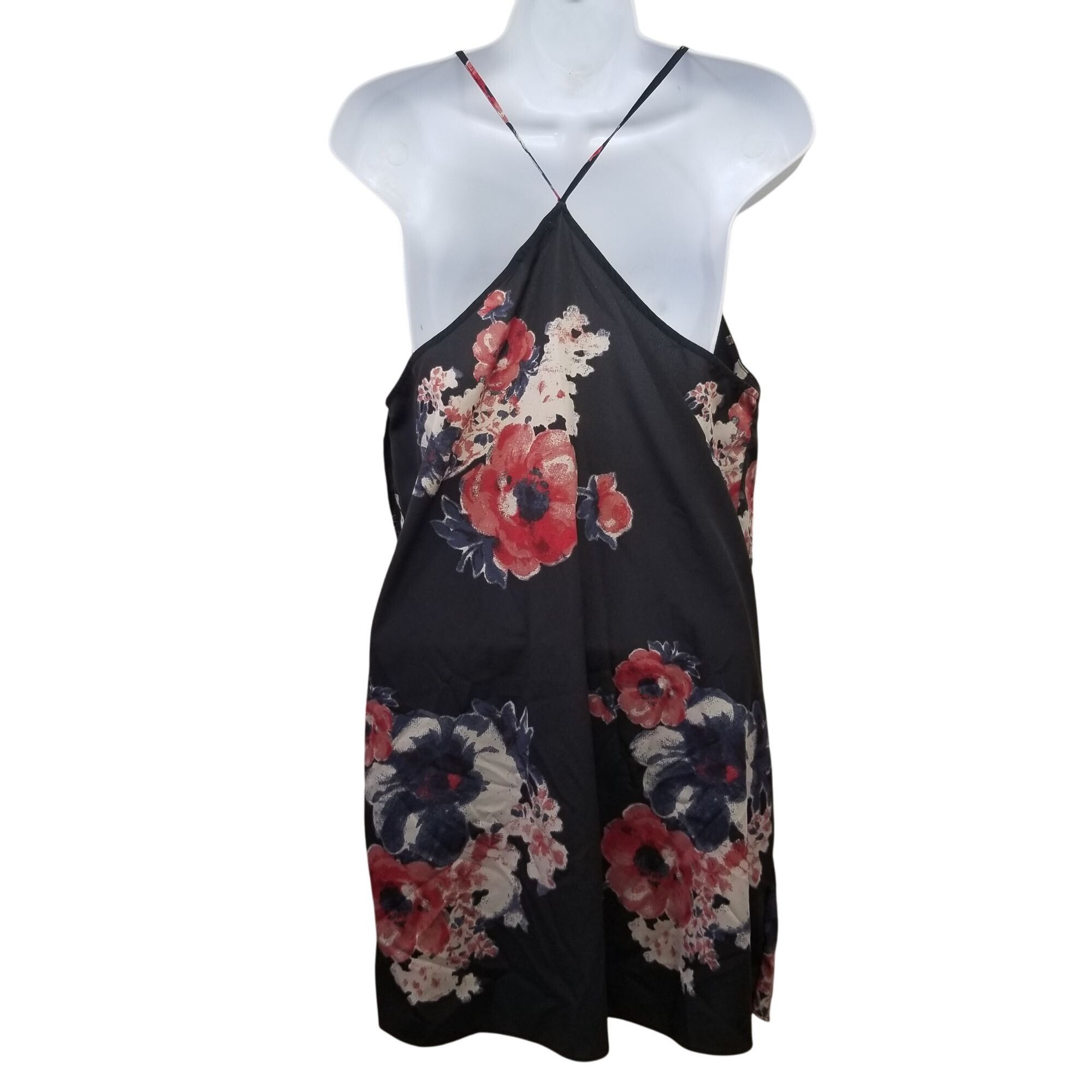 Free People Intimately Free People S Black Pink Floral Slip Dress CASCAD Size S / US 4 / IT 40 - 2 Thumbnail