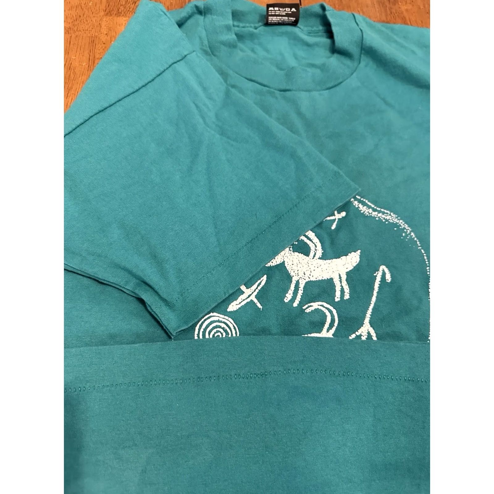 Fruit Of The Loom VINTAGE Fruit of the Loom Red Rock Canyon Aztec T Shirt XL Green 90s Nature Mens Size US XL / EU 56 / 4 - 2 Thumbnail