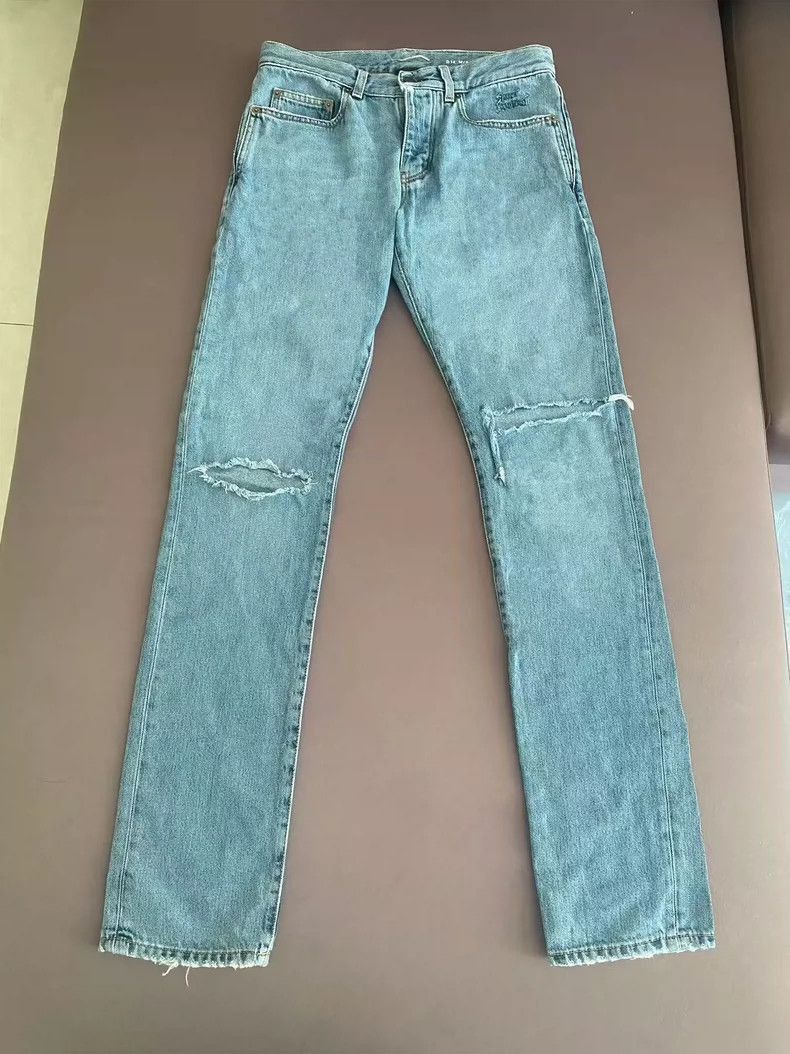 Saint Laurent Paris saint laurent blue distressed ripped jeans Size US 28 / EU 44 - 1 Thumbnail