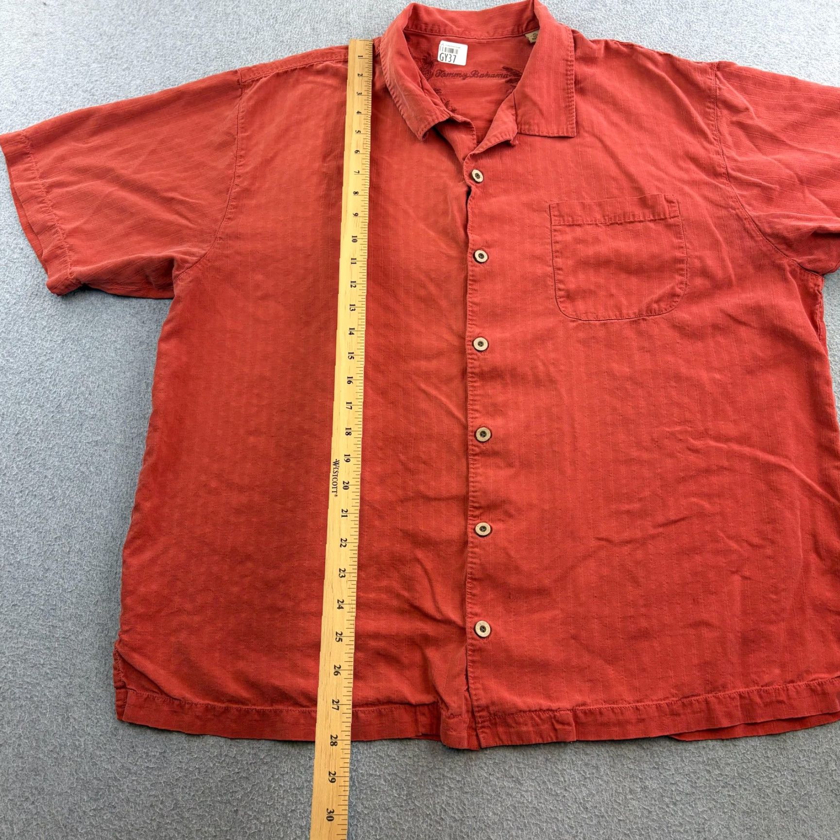Tommy Bahama Tommy Bahama Shirt Mens XL Orange Silk Solid Short Sleeve Button Front Casual Size US XL / EU 56 / 4 - 3 Thumbnail