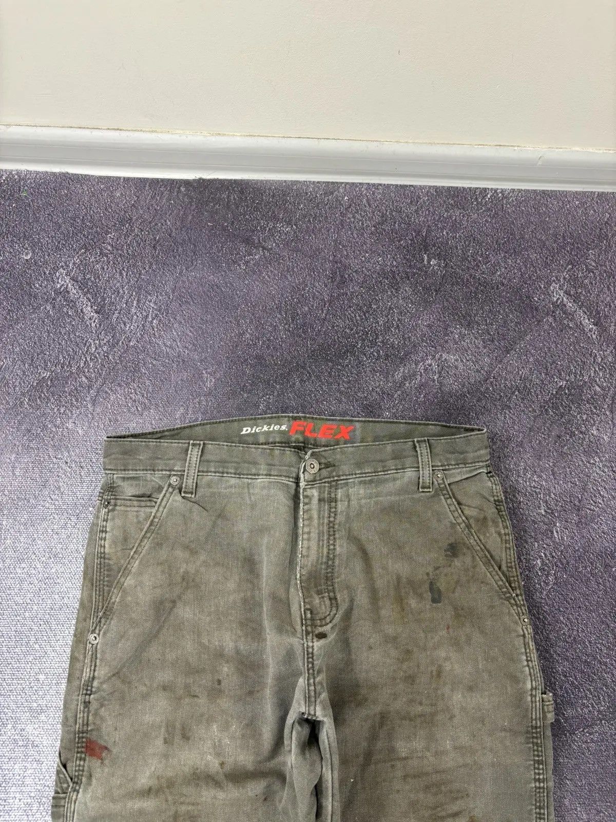 Dickies × Vintage Vintage Dickies Olive Distressed Hype Work Pants Size US 32 / EU 48 - 8 Thumbnail