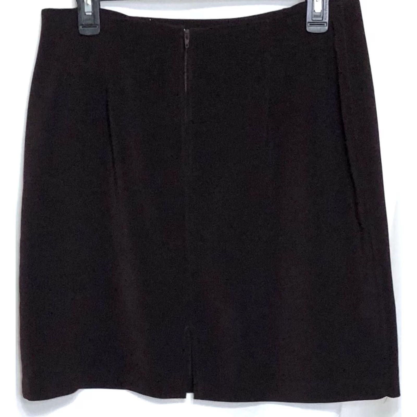 Vintage Briggs Straight Skirt 12 Brown 30"W Above Knee career preppy office Size 34" / US 12 / IT 48 - 2 Thumbnail