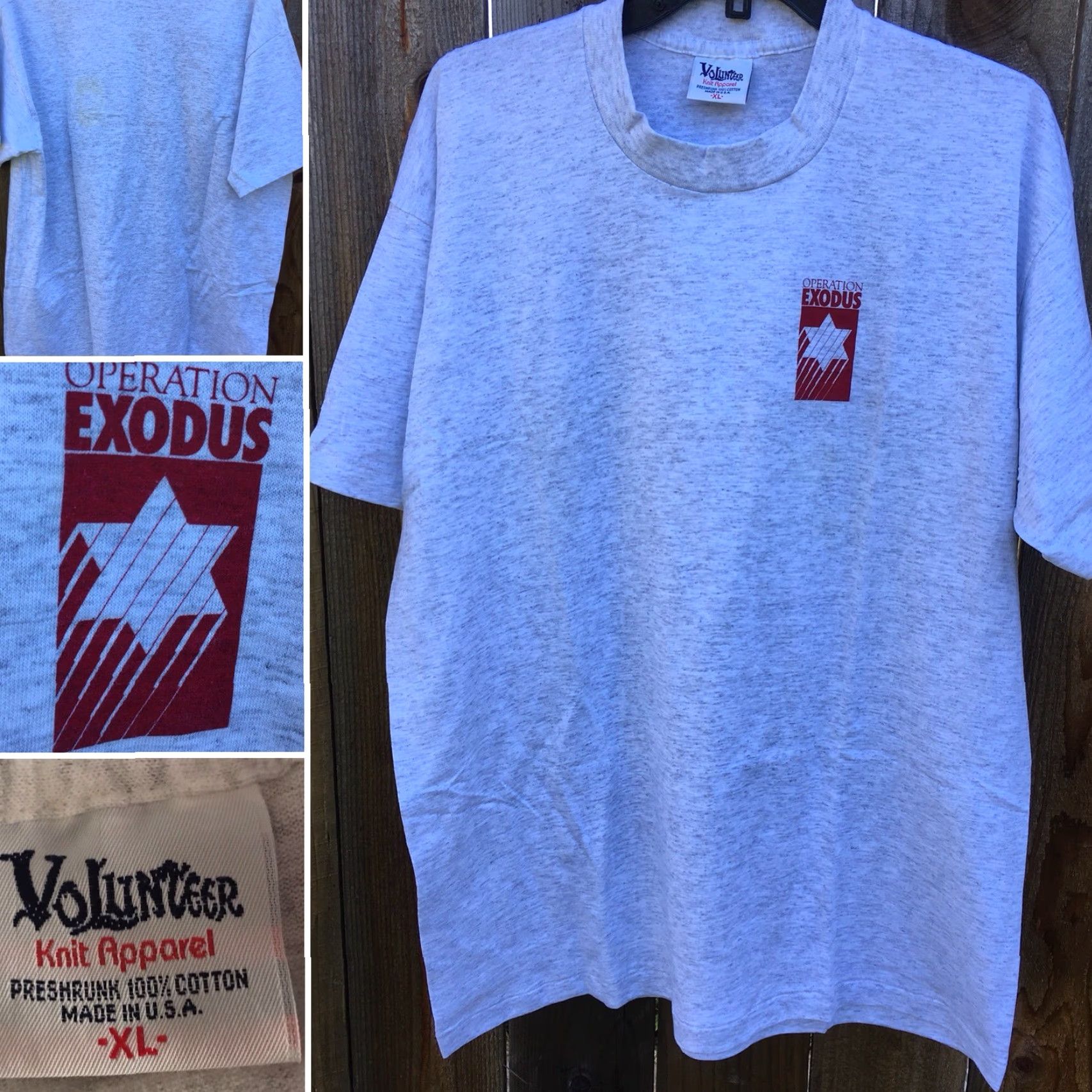 Vintage VINTAGE Volunteer Knit Apparel T-Shirt Unisex XL 1990s Made In USA Gray Graphic Tee Short Sleeve USA Size US XL / EU 56 / 4 - 7 Thumbnail