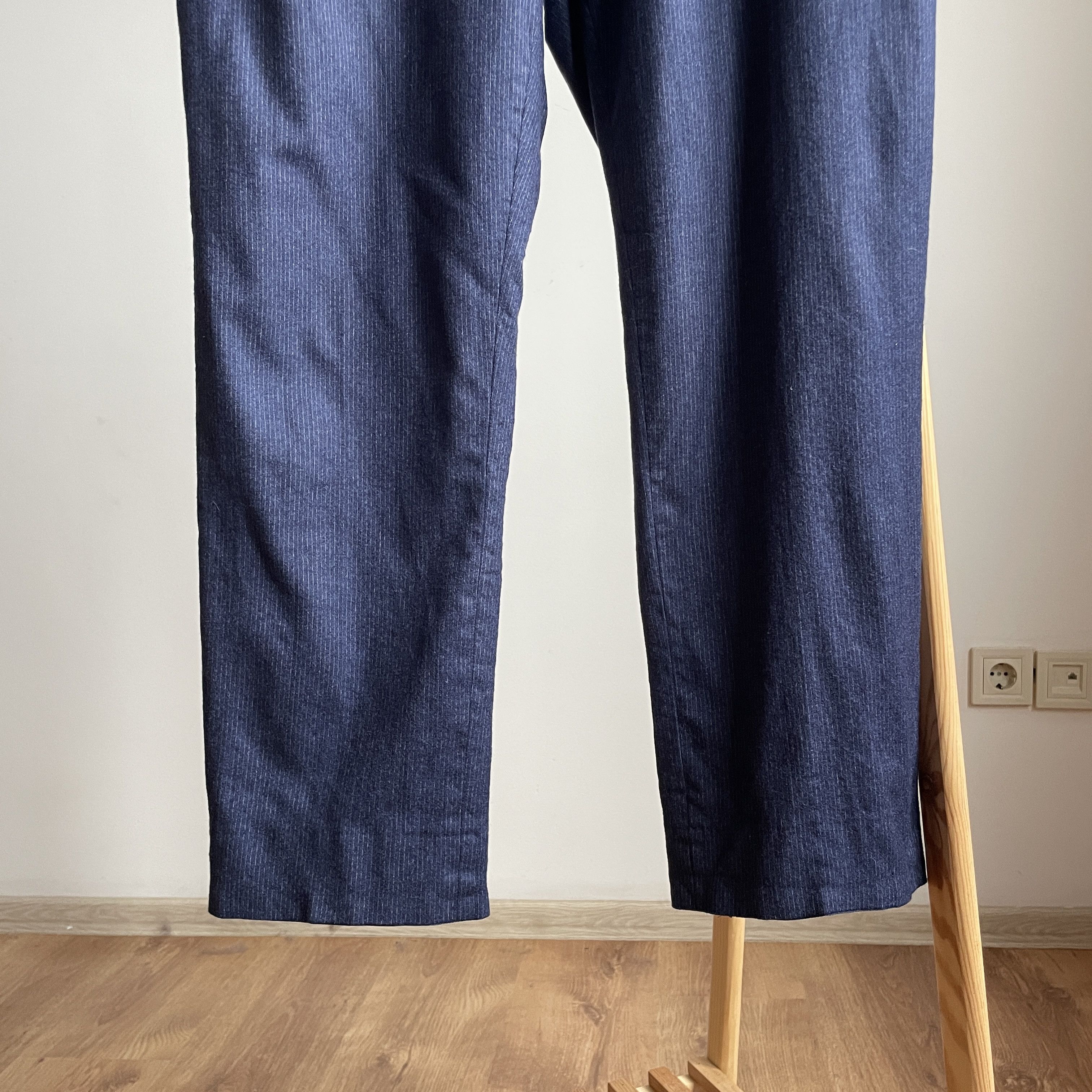 Suitsupply Suitsupply Brescia Pinstripe Navy Wool Dress Trousers Size 44S - 5 Thumbnail