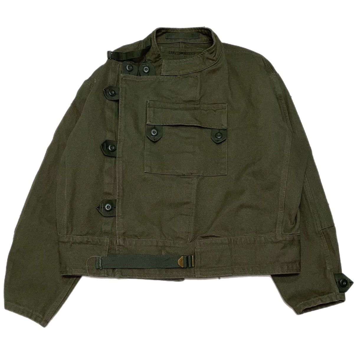 image of Military x Vintage Swedish Motorcycle Jacket Repro By Maden Clothing in Green, Men's (Size XL)