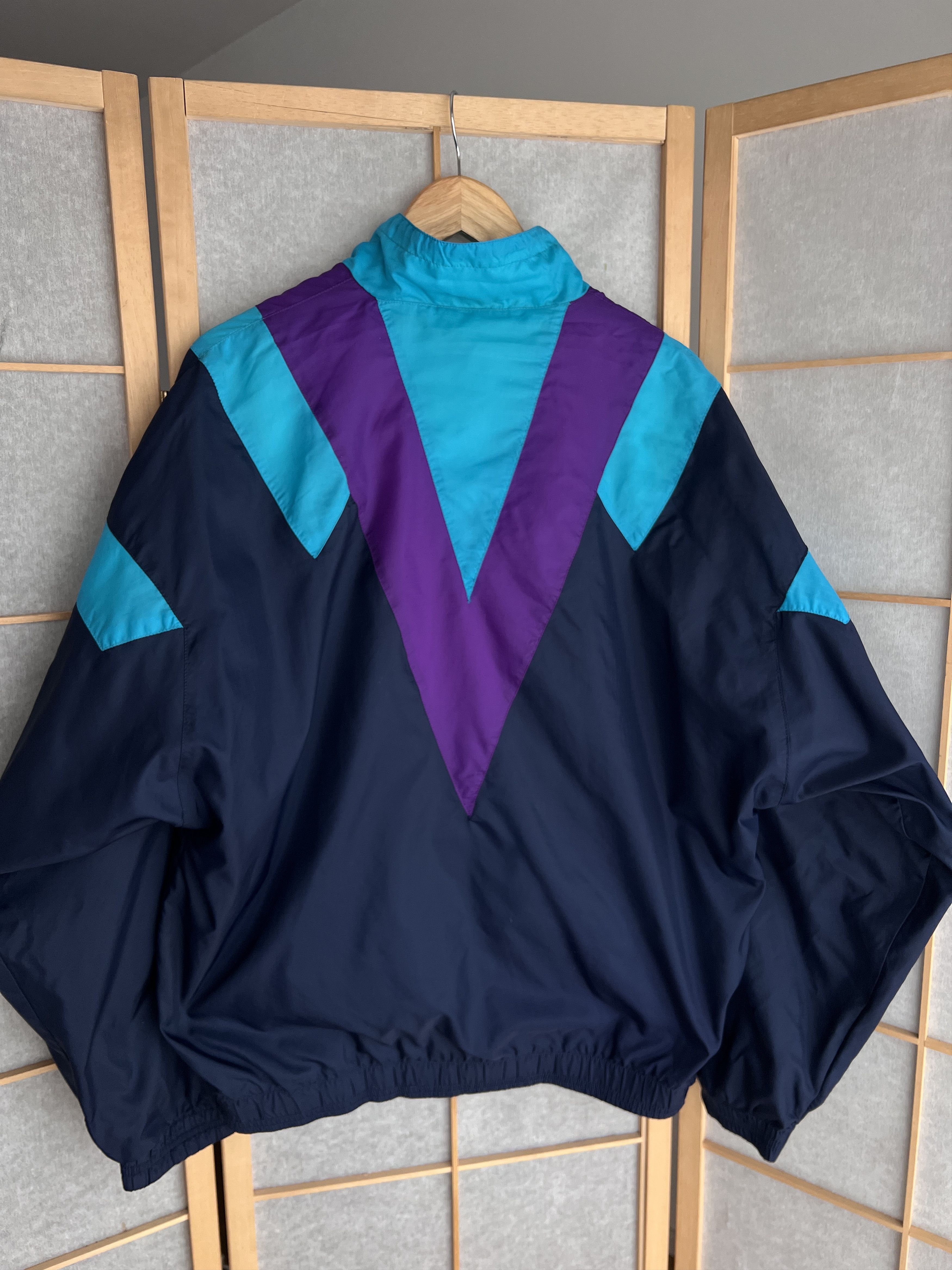 Nike Nike vintage 1990s nylon multicolour track top retro jacket Size US L / EU 52-54 / 3 - 17 Thumbnail