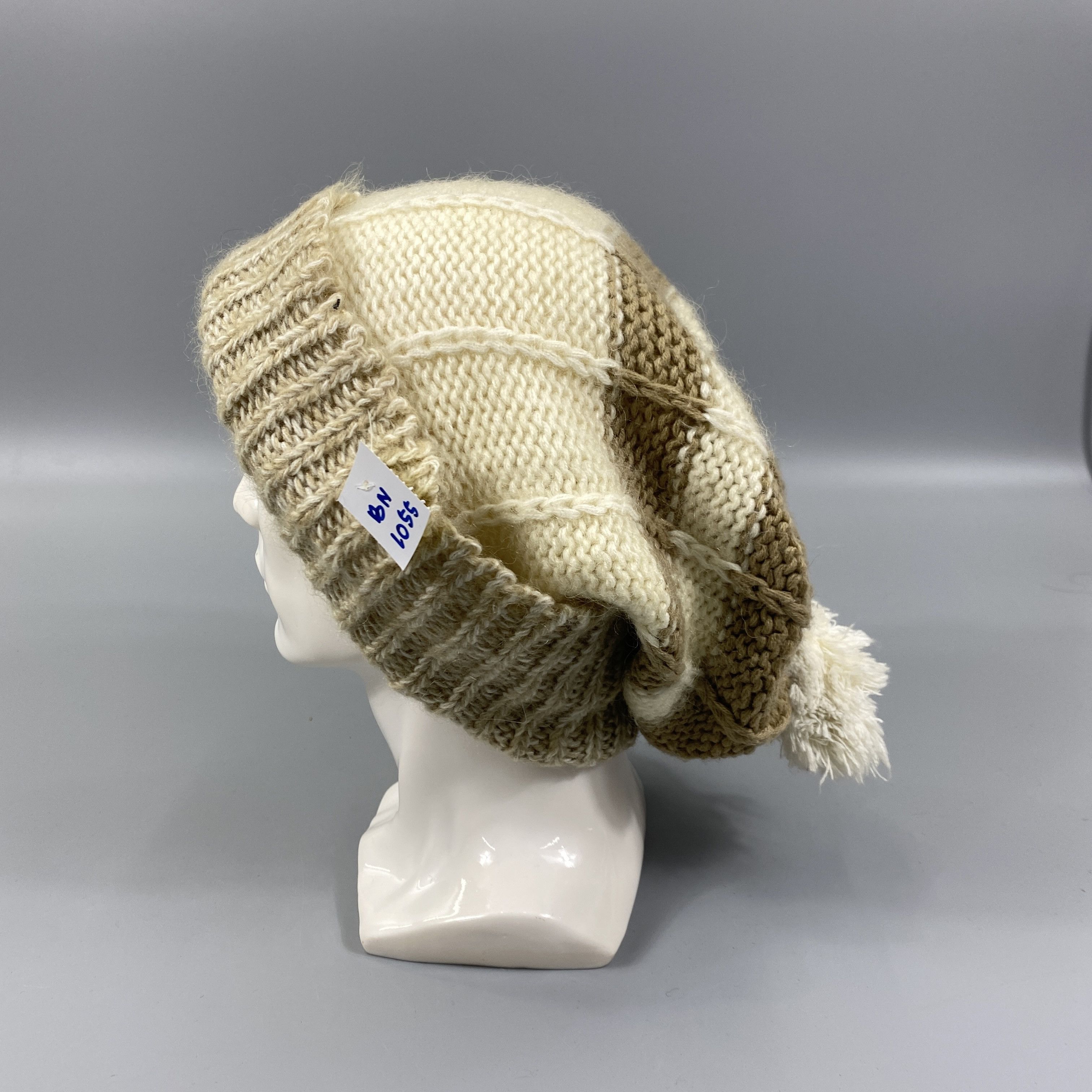 Japanese Brand Slouchy Knitted Beanie Hats Pom Pom -BN1055 Size ONE SIZE - 1 Thumbnail