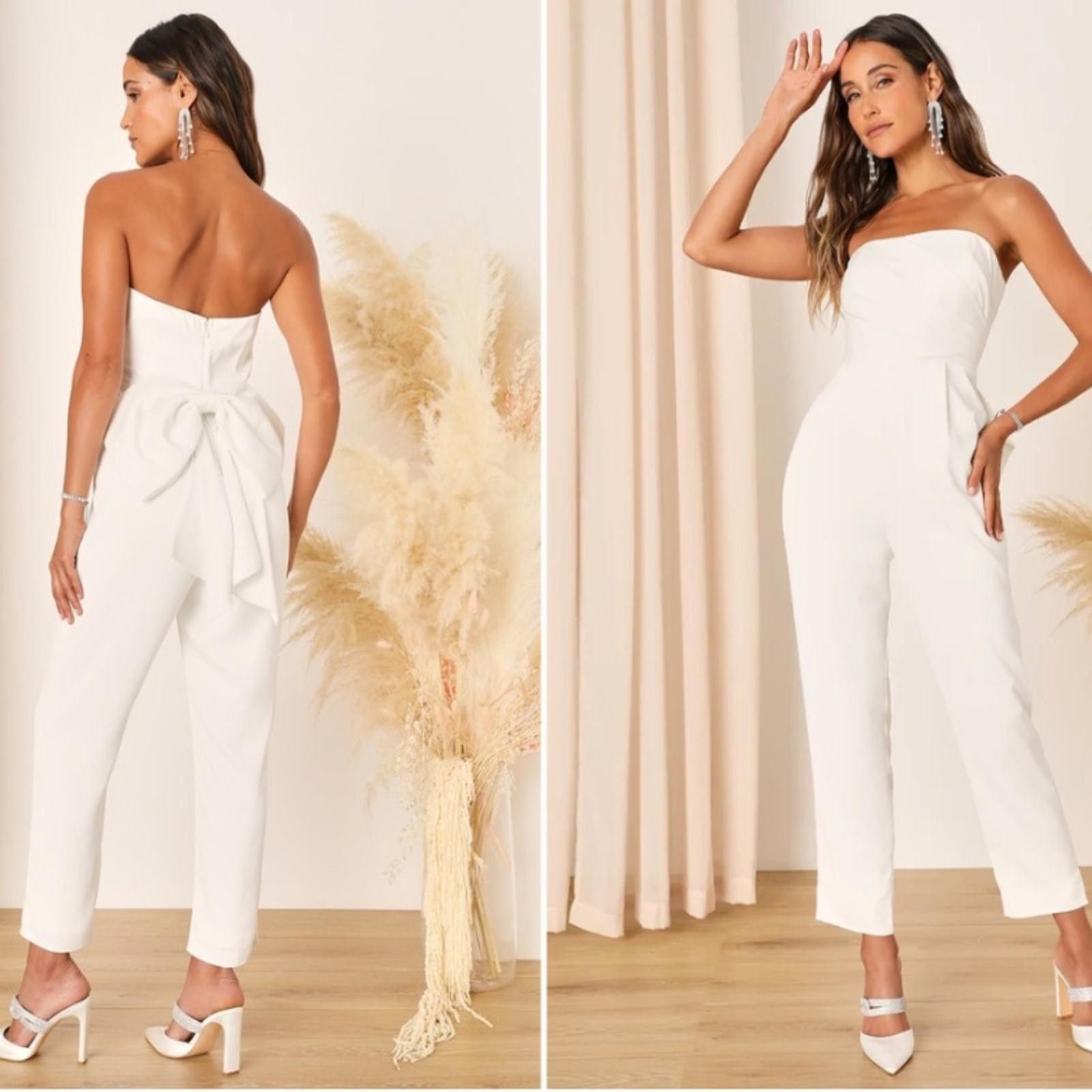 Lulus LULU's Wedding Shower Bachelorette HOneymoon Chic Jumpsuit Size 36" / US 14 / IT 50 - 6 Thumbnail