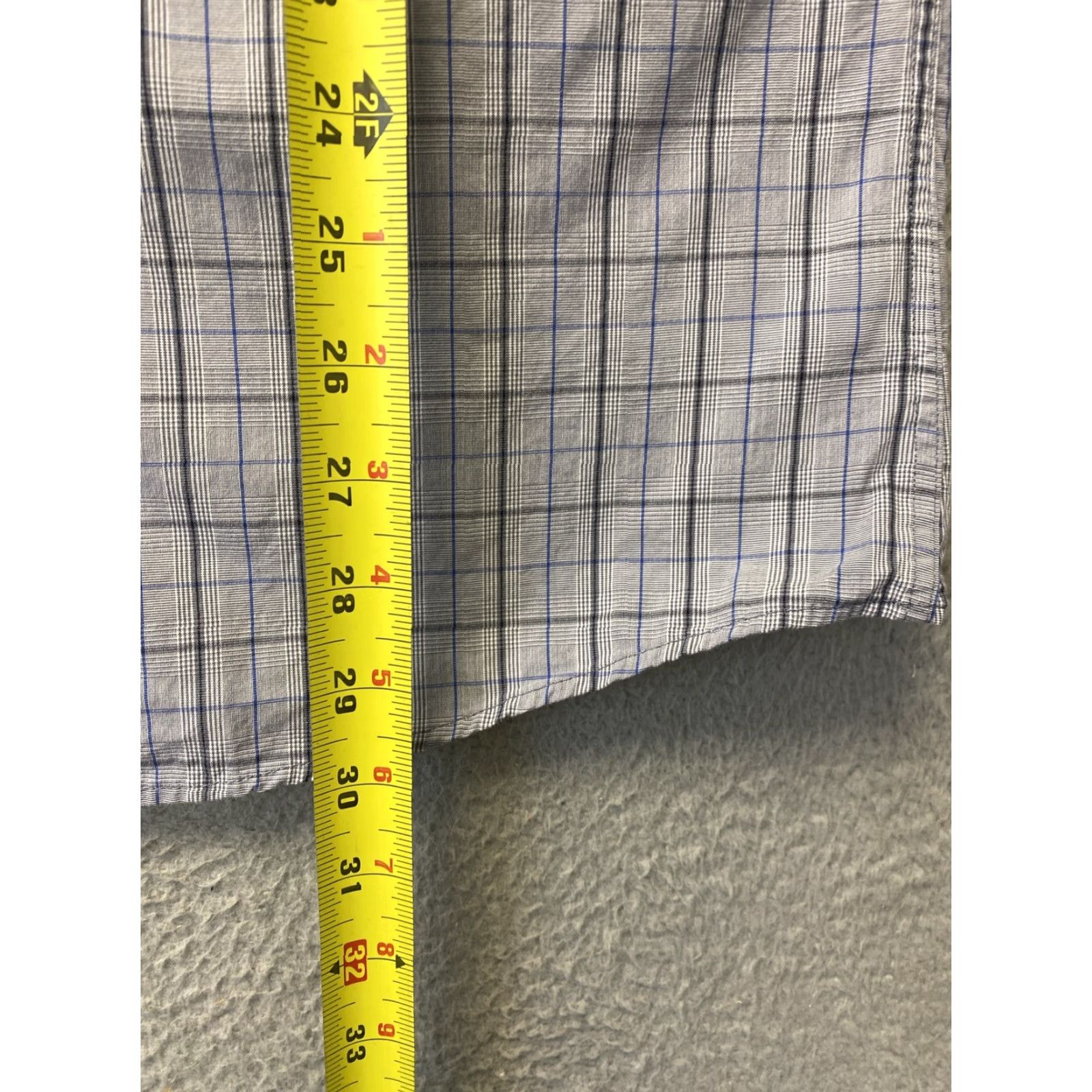 Vintage JACHS Dress Shirt Mens Large Gray Plaid Geometric Button Up Slim /80-88 Size 42R - 7 Thumbnail