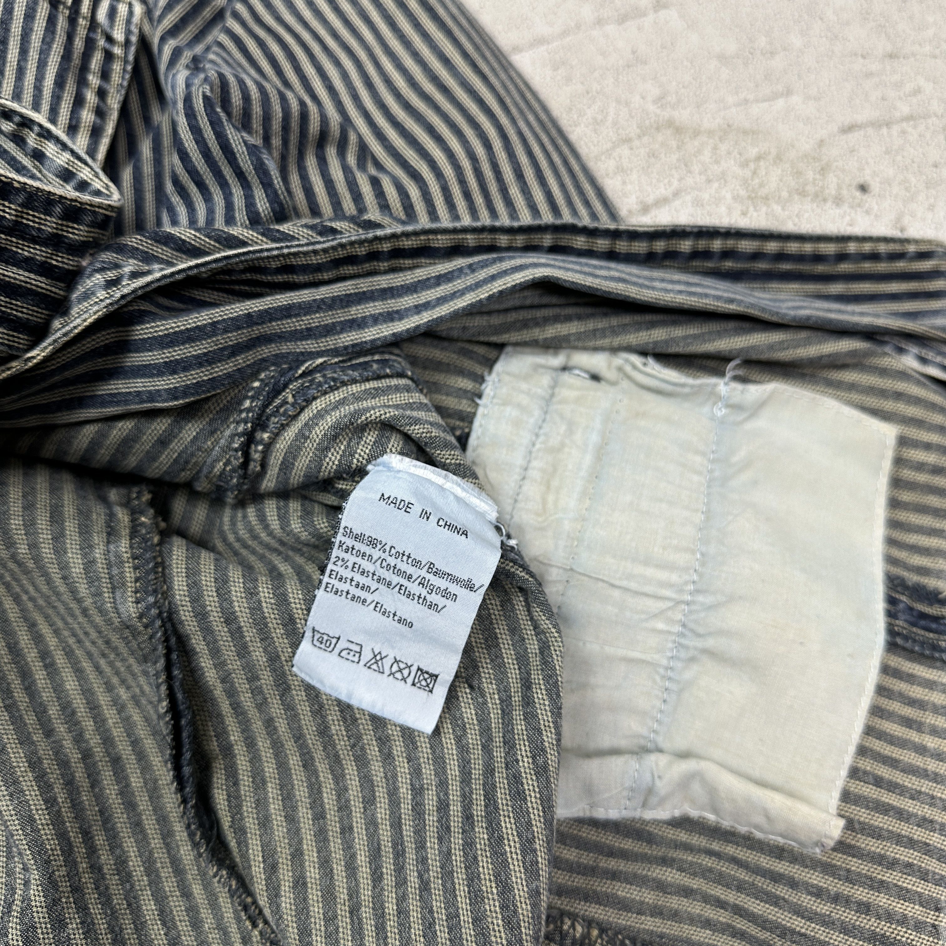 Vintage Vintage Striped Denim Washed Jeans Jacket / Blazer 00s Size L / US 10 / IT 46 - 5 Thumbnail