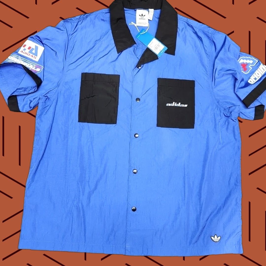 Adidas Adidas Originals Bowling Shirt Men XL Blue Black XTGP Snap Button NWT Size US XL / EU 56 / 4 - 1 Thumbnail