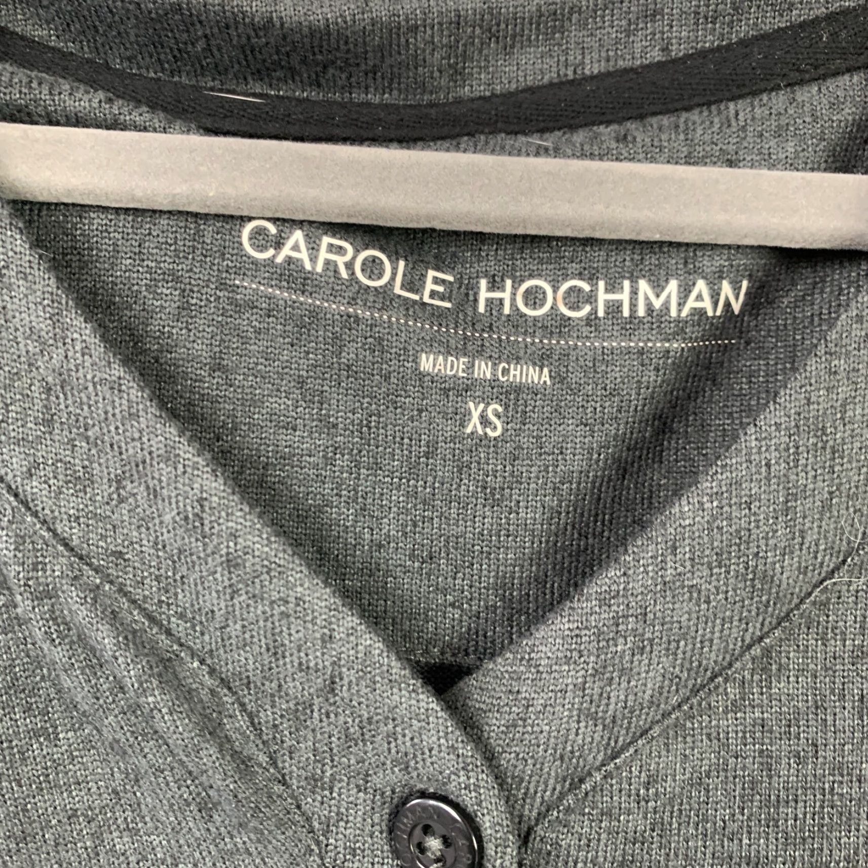 Vintage Carole Hochman Pajama Set Jumpsuit One Piece Lounge Dark Gray XS Women, Button, V-Neck, Long Sleeve, Lightweight, Solid, Regular Size Size 26" / US 2 / IT 38 - 3 Thumbnail