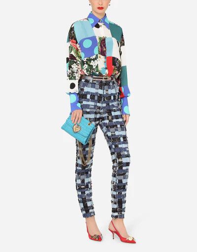 Dolce & Gabbana o1y0825 Checked Denim Pant in Multicolor Size 30" / US 8 / IT 44 - 6 Thumbnail