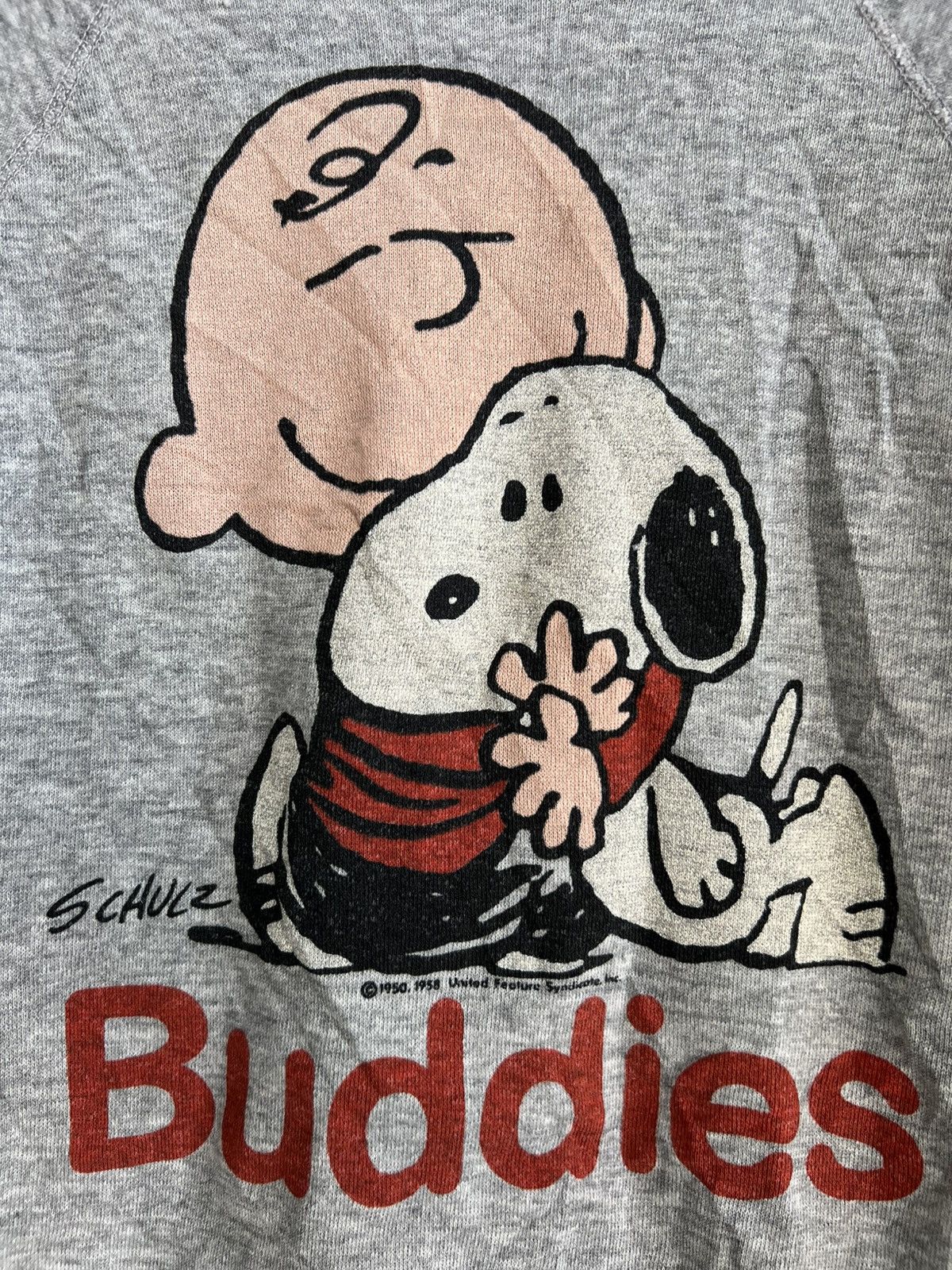 4GSELLER × Buzz Rickson's × Vintage Vtg 1970s Snoopy "Buddies" Salt & Papper Crewneck Sweatshirt Size US M / EU 48-50 / 2 - 3 Thumbnail