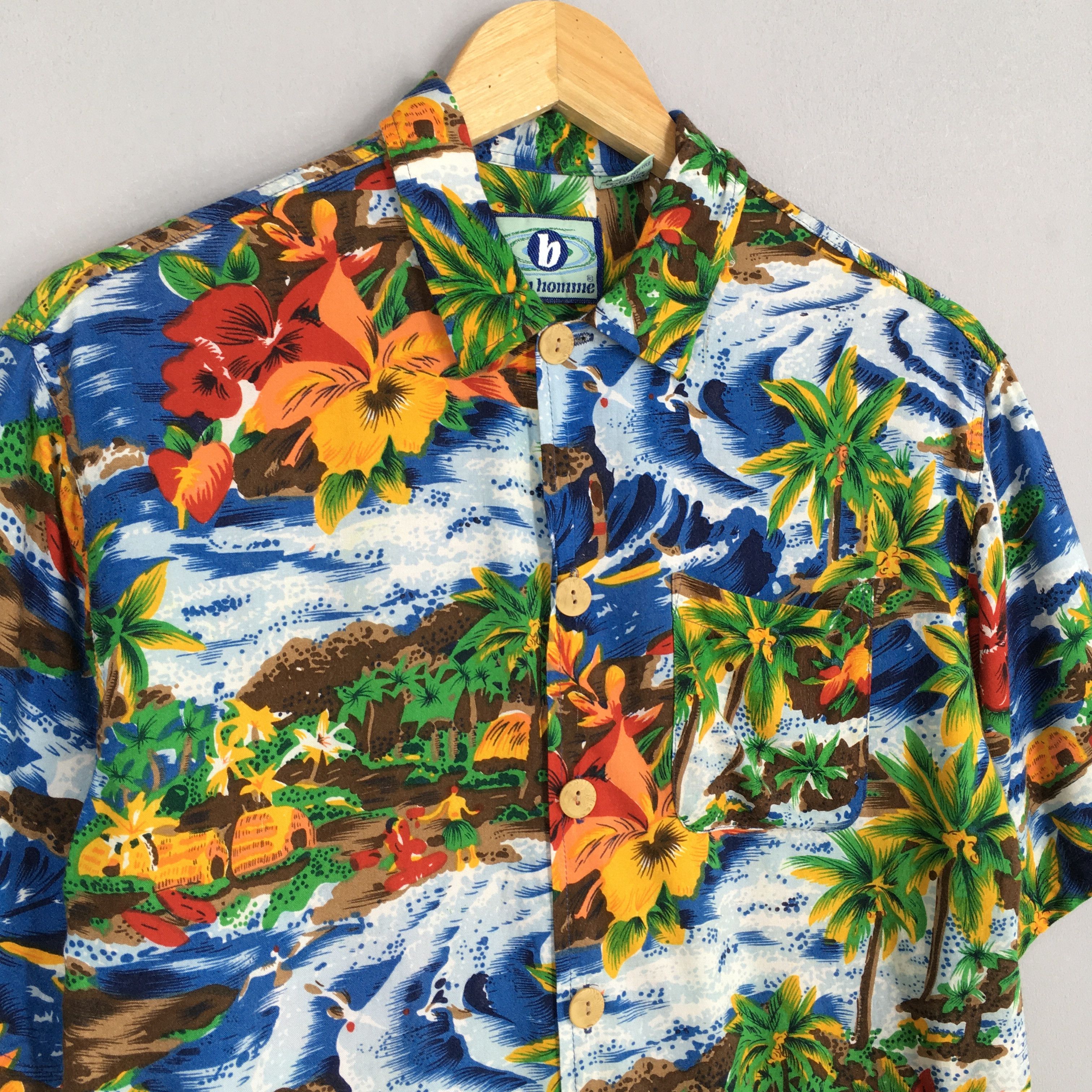 Other 90s Hawaiian Coconut Tree Beach View Button Up Shirt Small Size US S / EU 44-46 / 1 - 3 Thumbnail