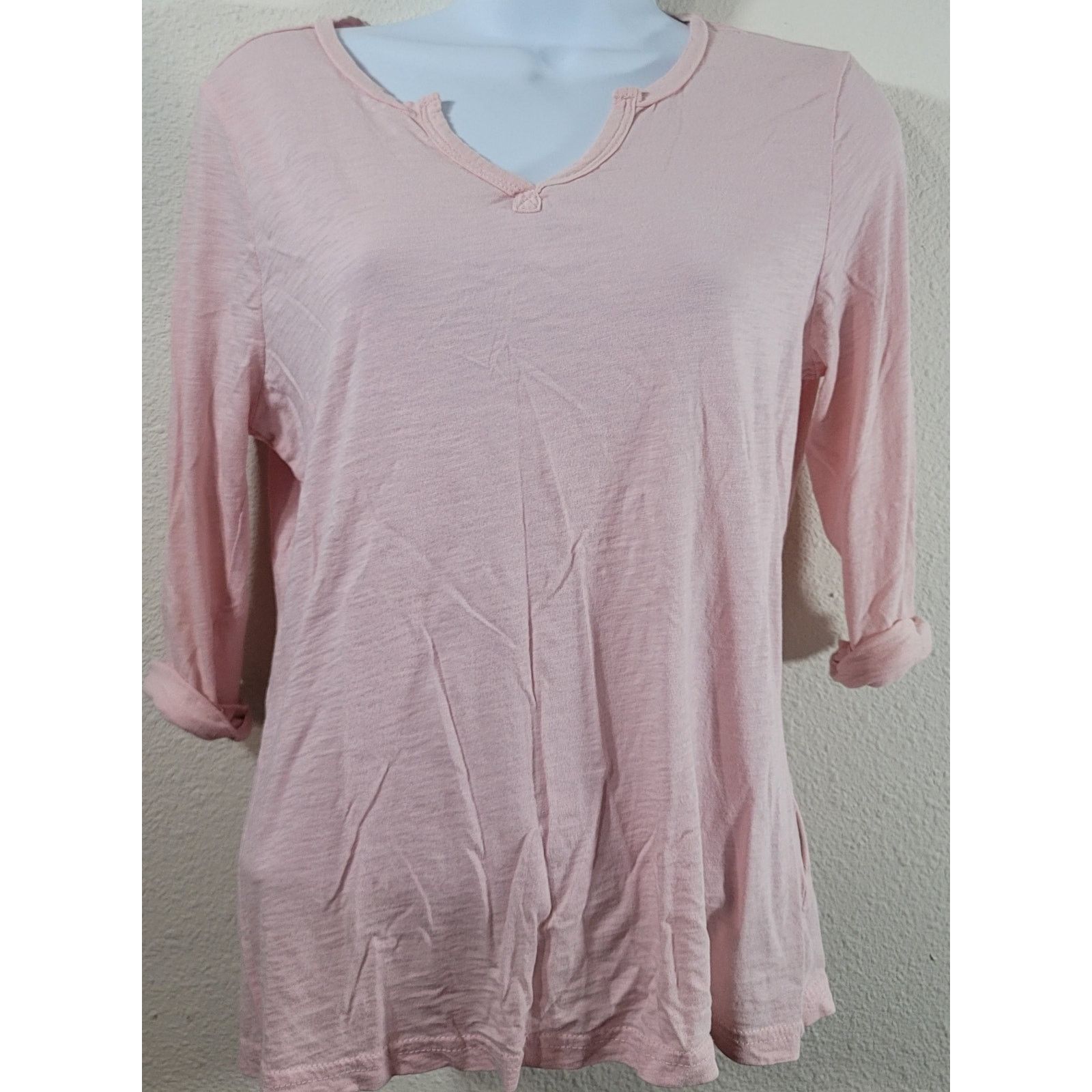 Faded Glory Faded Glory Pink Slub Knit Top Medium Lightweight Soft Size M / US 6-8 / IT 42-44 - 1 Thumbnail