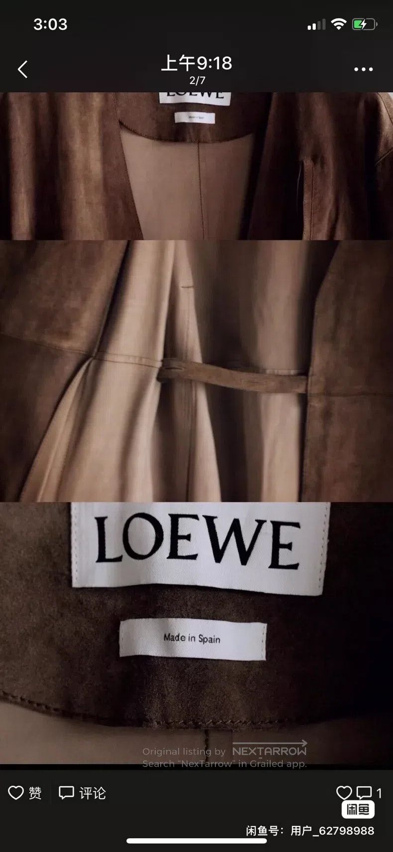 Other Loewe Suede trench coat Size XS / US 0-2 / IT 36-38 - 4 Thumbnail