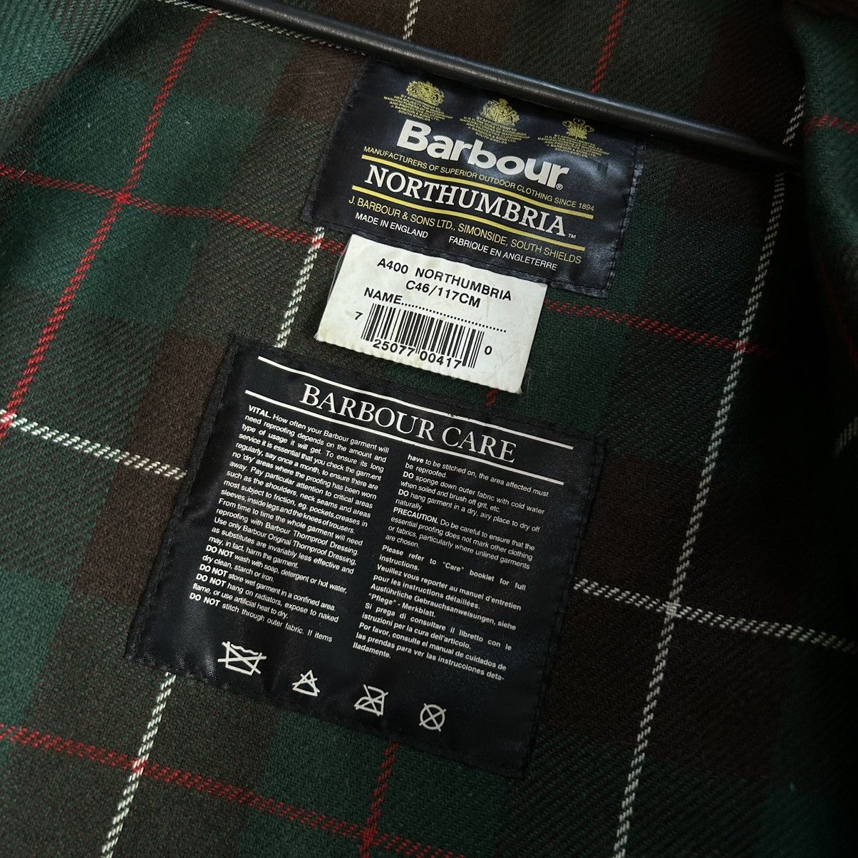 Barbour Barbour Northumbria C46 Vintage Heavy Green Waxed Jacket Size US XXL / EU 58 / 5 - 17 Thumbnail