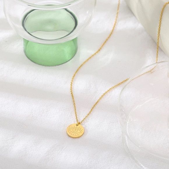 Other Stainless Steel Round Eye Pendant Necklace Size ONE SIZE - 3 Thumbnail