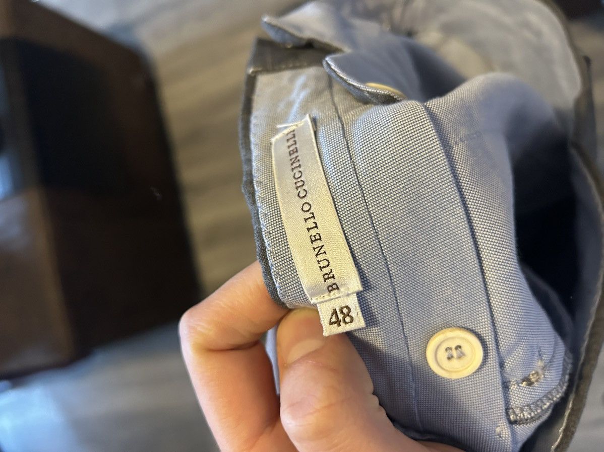 Brunello Cucinelli Brunello Cucinelli Pinstripe Wool Pants Size US 32 / EU 48 - 16 Thumbnail