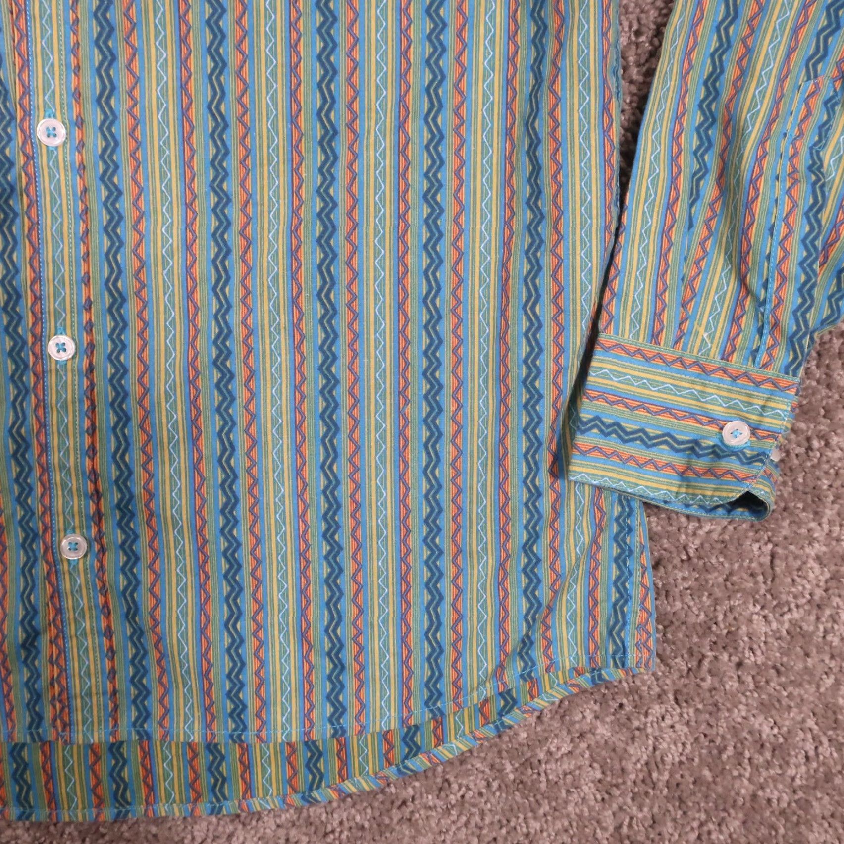 RVCA RVCA Button Up Shirt Mens S Multicolor Teal Aztec Southwest Designer Alex Knost Size US S / EU 44-46 / 1 - 7 Thumbnail