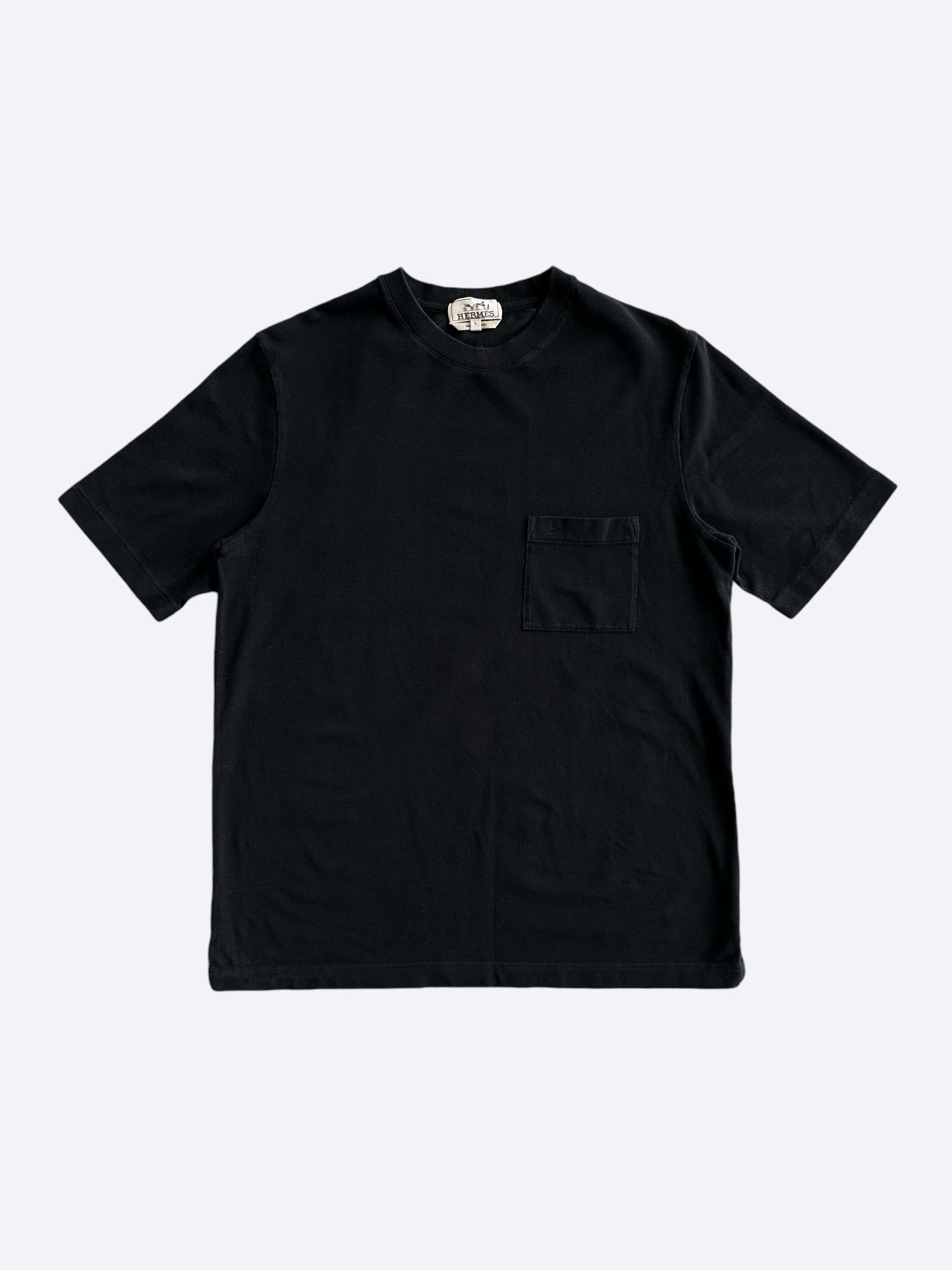 Hermes Hermes Black Embroidered Logo Pocket T-Shirt Size US L / EU 52-54 / 3 - 1 Thumbnail