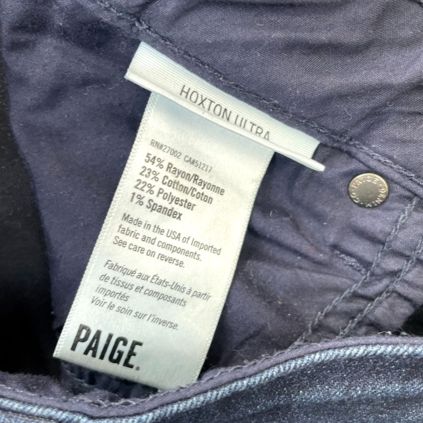 Paige Paige Jeans Womens 27 Blue Hoxton Ultra Skinny Denim Cotton Stretch Raw Hem Size 28" / US 6 / IT 42 - 4 Thumbnail