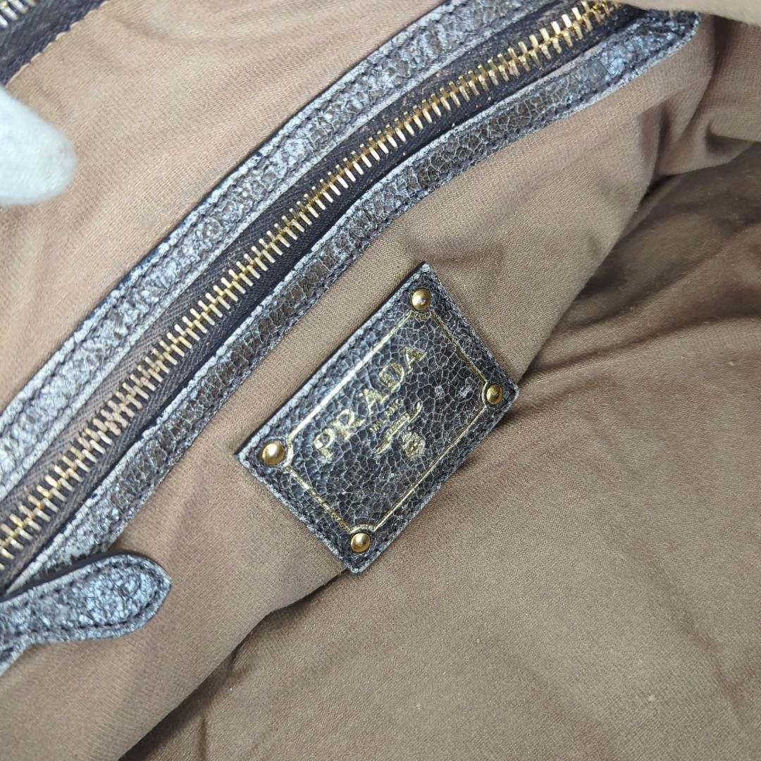 Prada Prada - Mini Padlock Gray Handbag Gold Hardware Size ONE SIZE - 9 Thumbnail