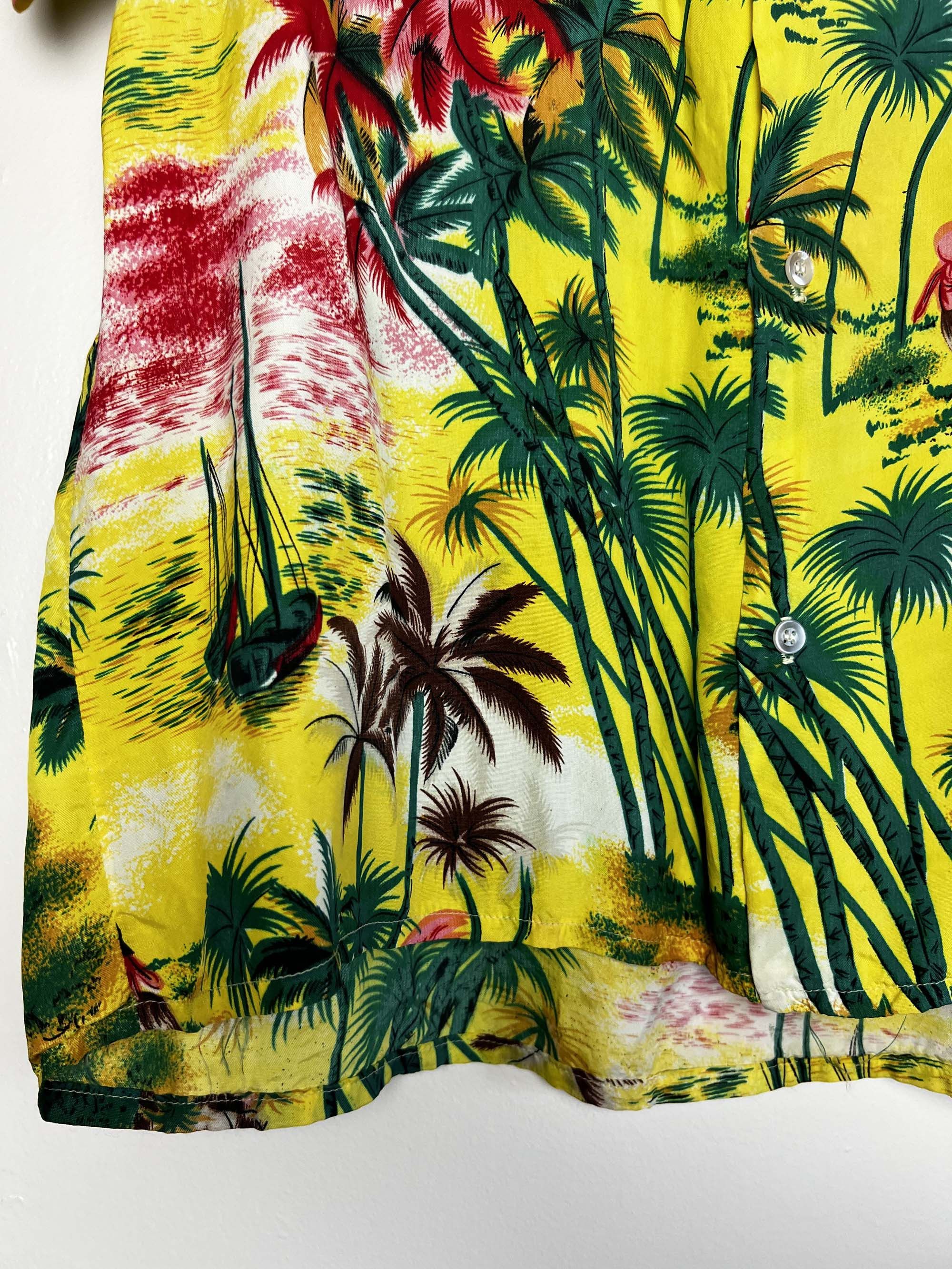 Vintage Vintage 1940's-1950's TAHITI Rayon Island Palm Tree Shirt Size US M / EU 48-50 / 2 - 9 Thumbnail