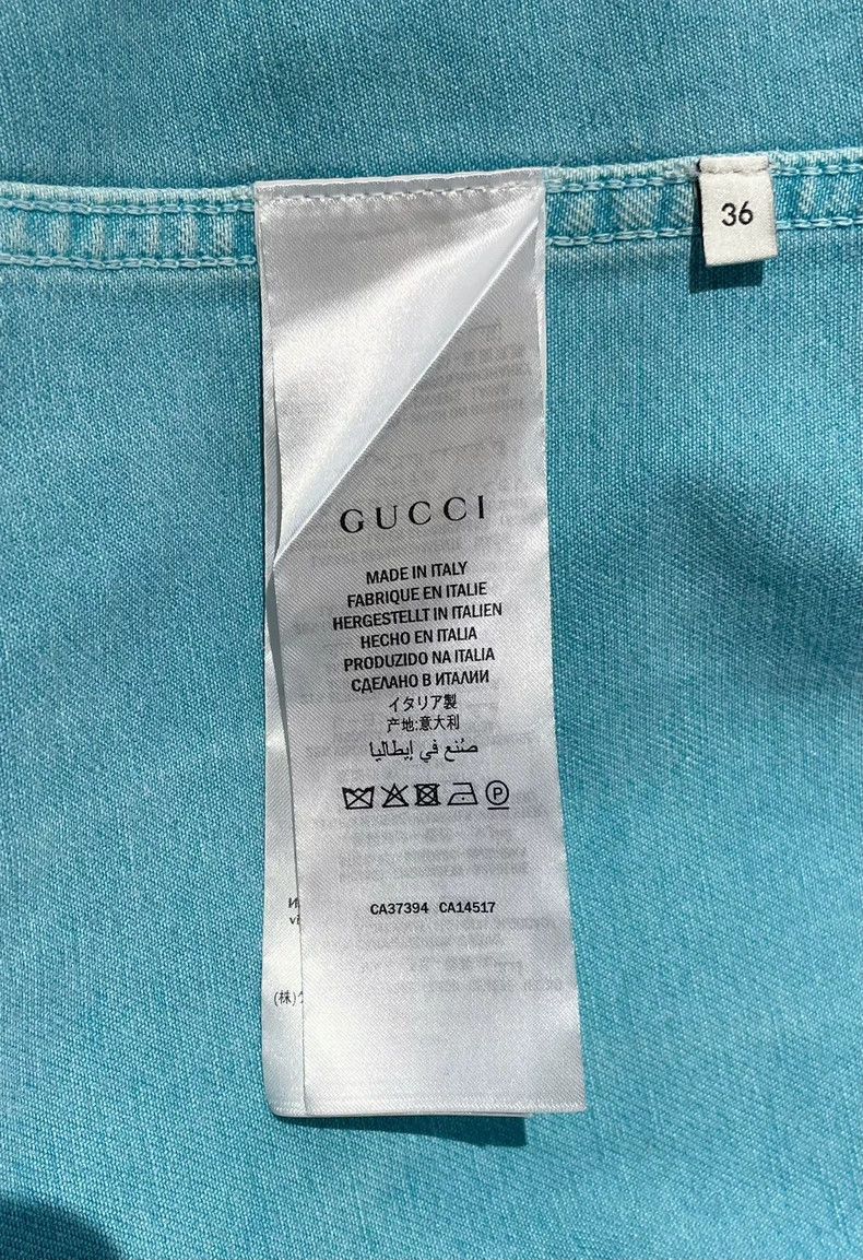 Gucci Gucci Size 38 Cherry embroidered mint blue denim jacket 250 Size US XS / EU 42 / 0 - 6 Thumbnail