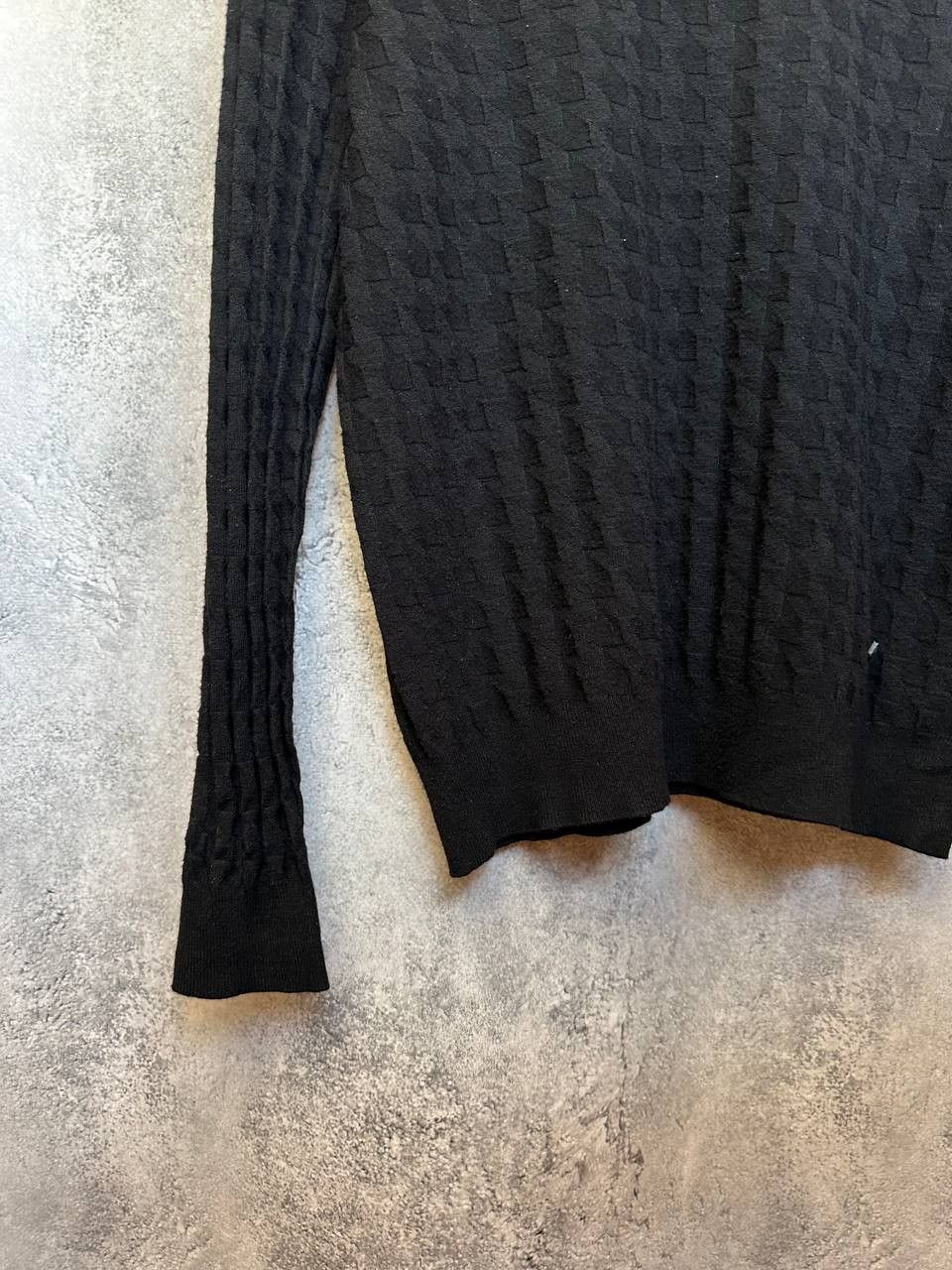 Armani Collezioni Armani Collezioni Black Textured Knit Sweater Pullover Size S / US 4 / IT 40 - 7 Thumbnail