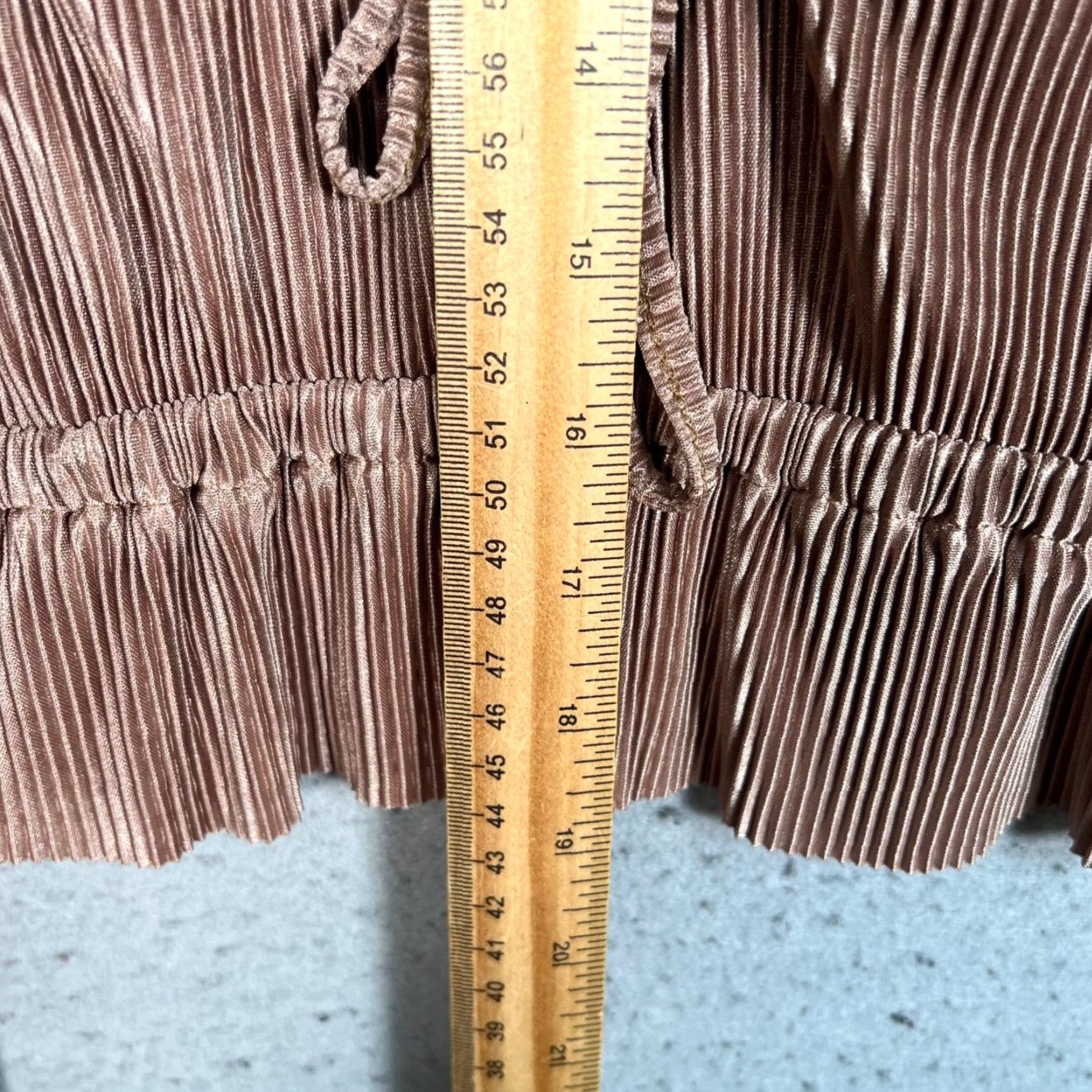 Zara Zara Blouse Shirt Womens Small Brown V-Neck Long Sleeve Pleated Wrap Metallic Size S / US 4 / IT 40 - 6 Thumbnail