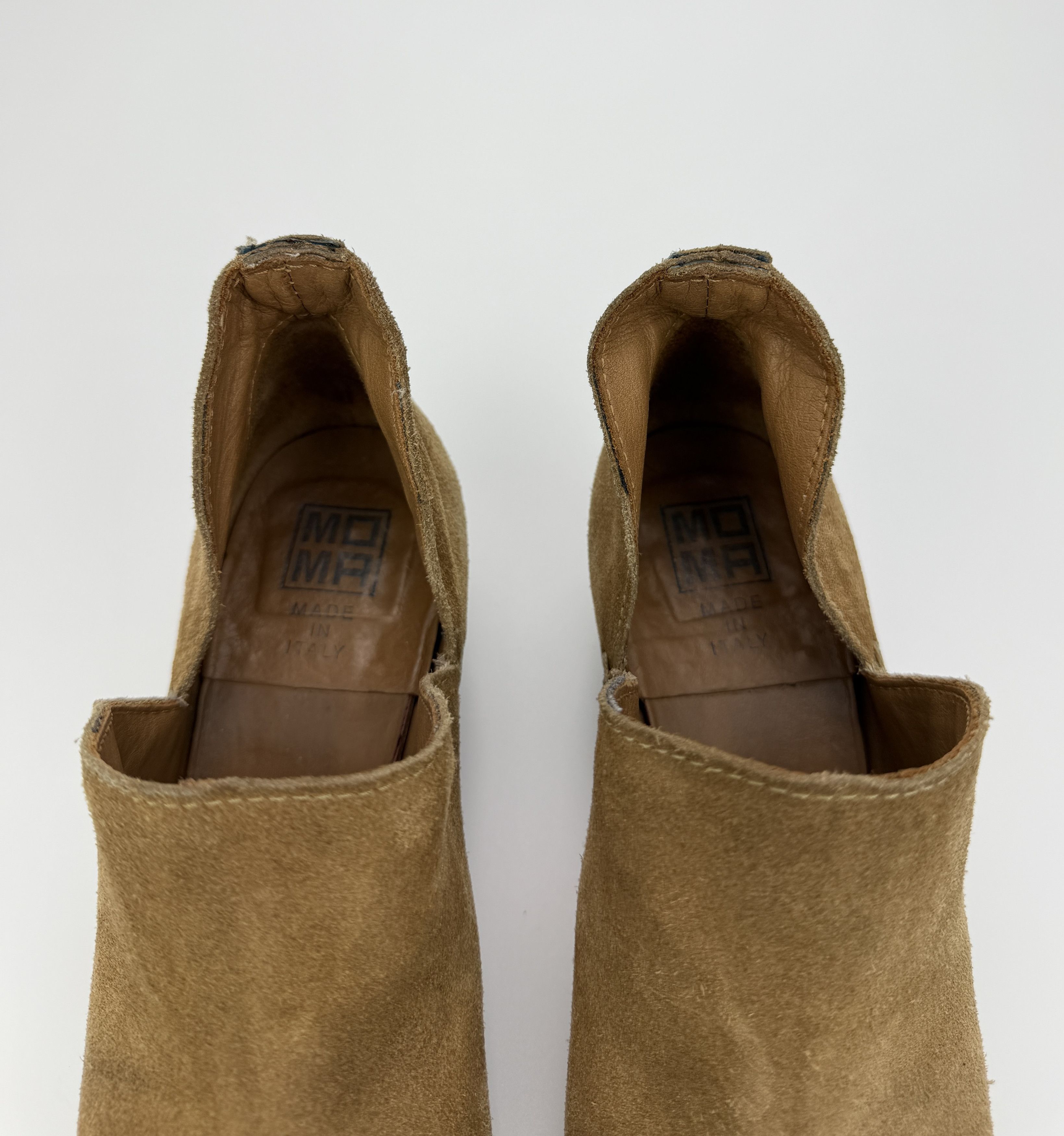 MoMA Moma Beige Suede Ankle Boots Side Slid Pointed Toes Size US 6 / IT 36 - 3 Thumbnail