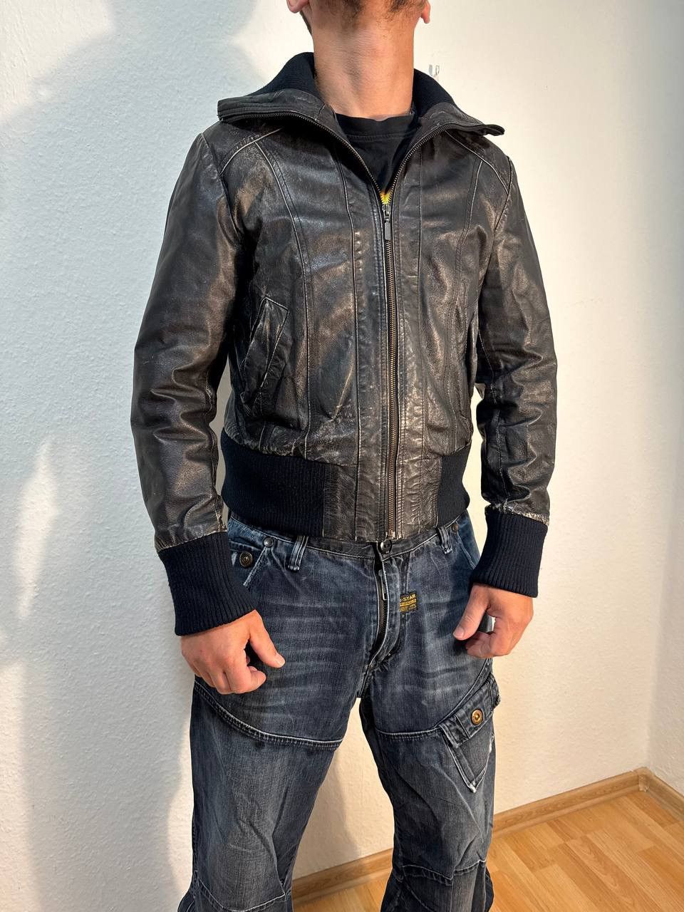 Japanese Brand × Vintage Vintage Leather Bomber Jacket Size M / US 6-8 / IT 42-44 - 5 Thumbnail
