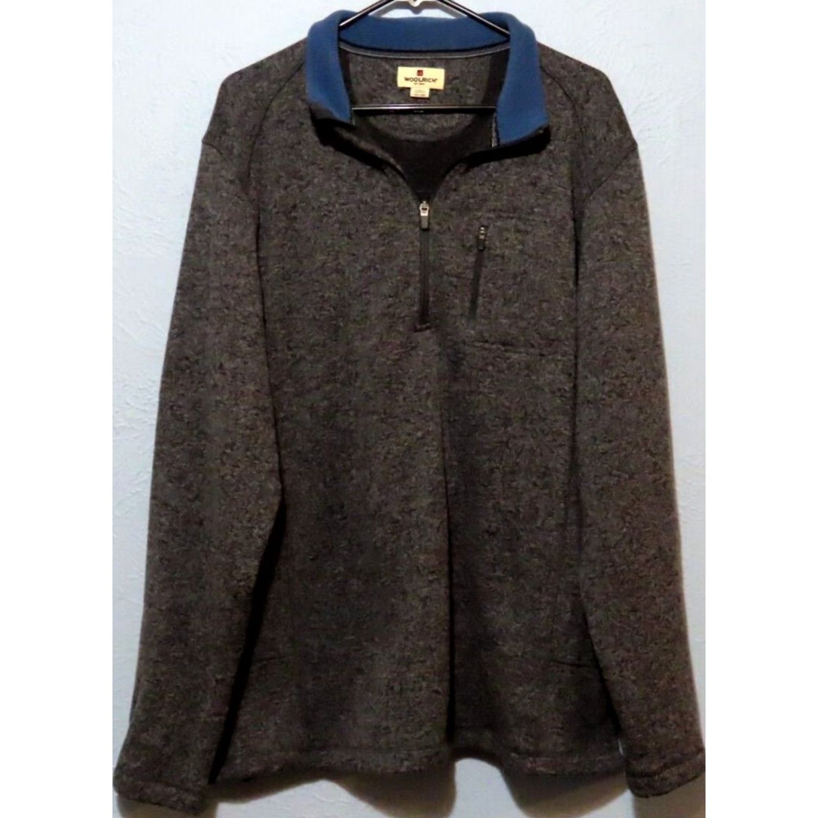 Vintage Woolrich Mens Sweatshirt 2XL Gray Mock Neck 1/4 Zip Pullover Long Sleeve Polyester Hiking Walking Sweater Regular Mens Size US XXL / EU 58 / 5 - 2 Thumbnail