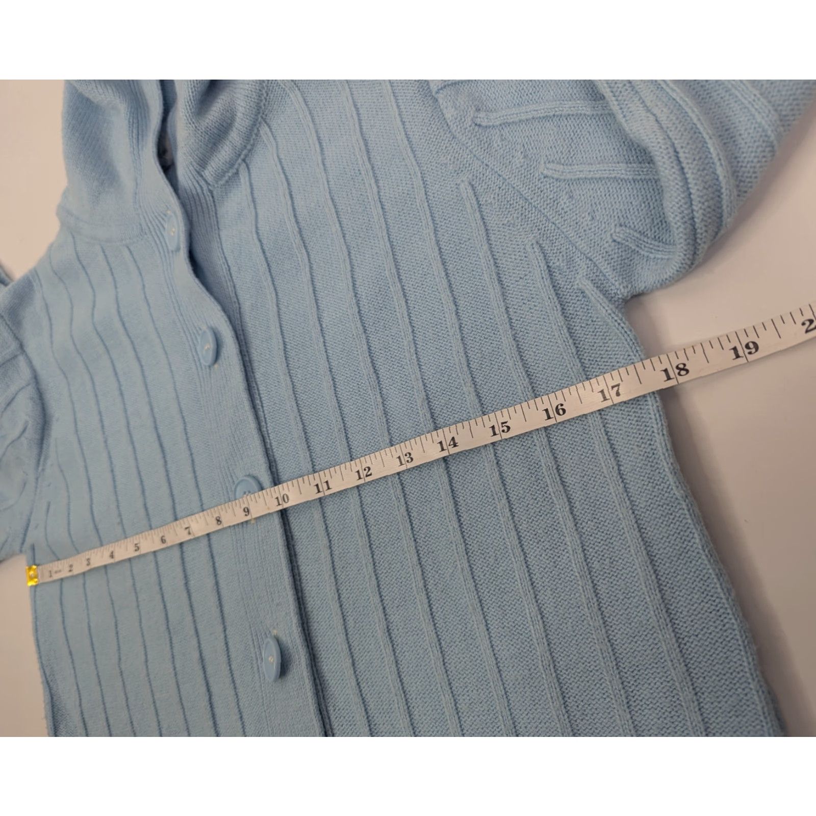 Vintage VINTAGE K-Mart Cardigan Sweater Hoodie Cable Knit Women M Blue 80s 90s Cottagecore Vintage Style Buttons Womens Size M / US 6-8 / IT 42-44 - 5 Thumbnail