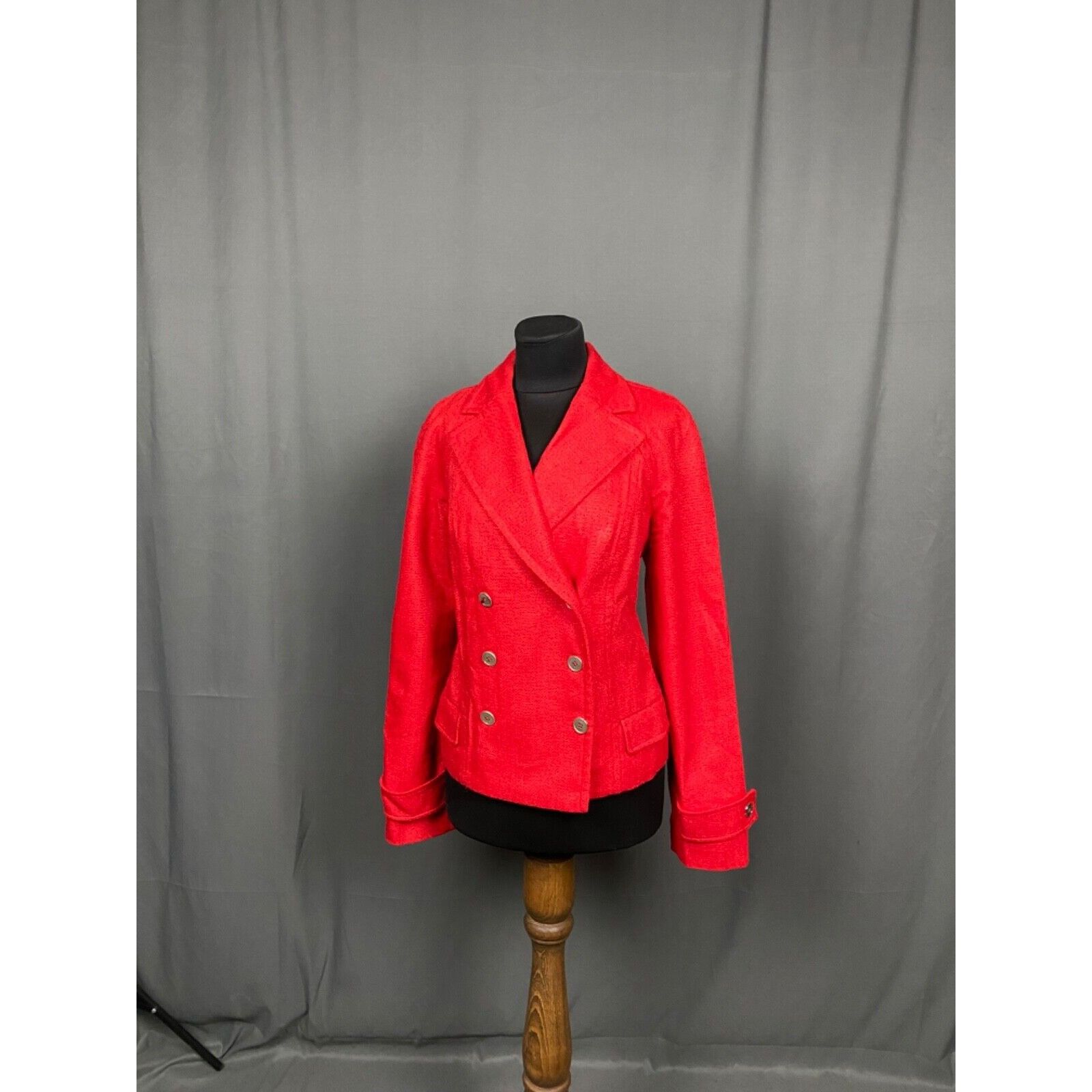 Dolce & Gabbana MINT! Dolce&Gabbana Silk Linen Red Double Breasted Short Pea Size M / US 6-8 / IT 42-44 - 2 Thumbnail