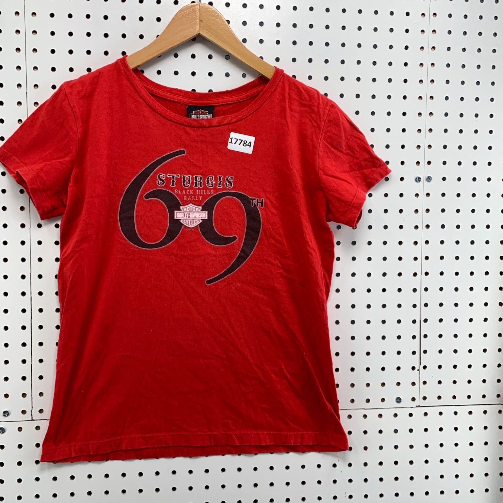 Harley Davidson VINTAGE Harley Davidson Motorcycle Sturgis Womens L Shirt Red 69th Annual Fits 17.5X21 Size L / US 10 / IT 46 - 4 Thumbnail