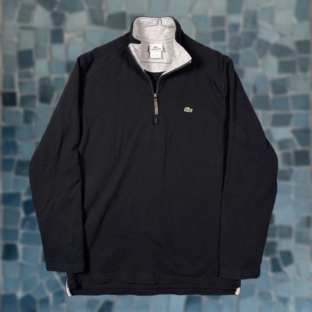 Lacoste Lacoste Sweater Mens M Knit Alpaca 1/4 Zip Mock Neck Pullover Knit Black Size US M / EU 48-50 / 2 - 1 Thumbnail