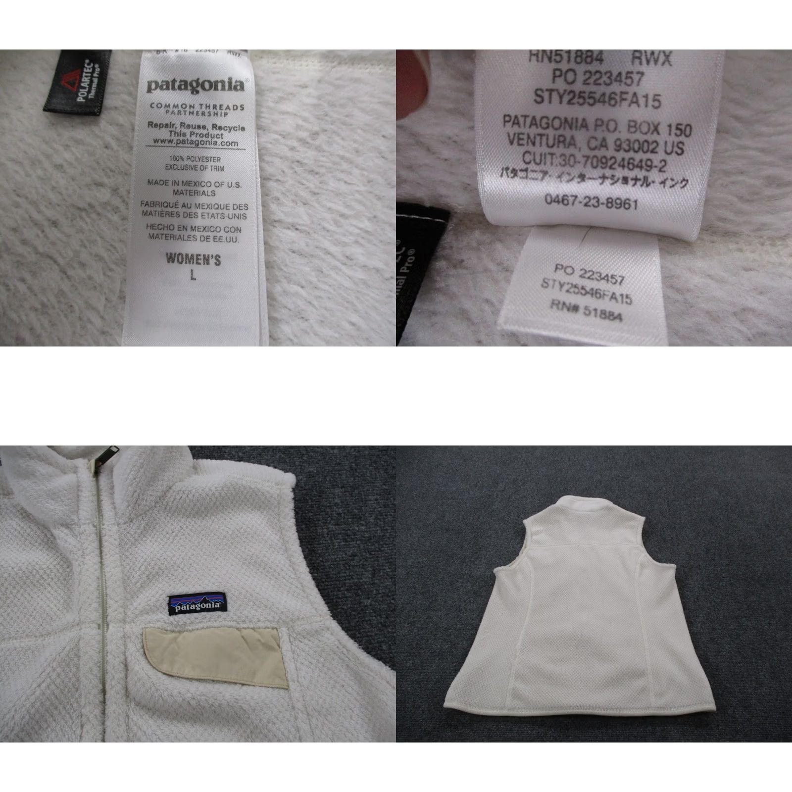 Patagonia Patagonia Vest Jacket Womens L Beige ReTool Fuzzy Fleece Outdoor Hiking 25446 Size L / US 10 / IT 46 - 8 Thumbnail