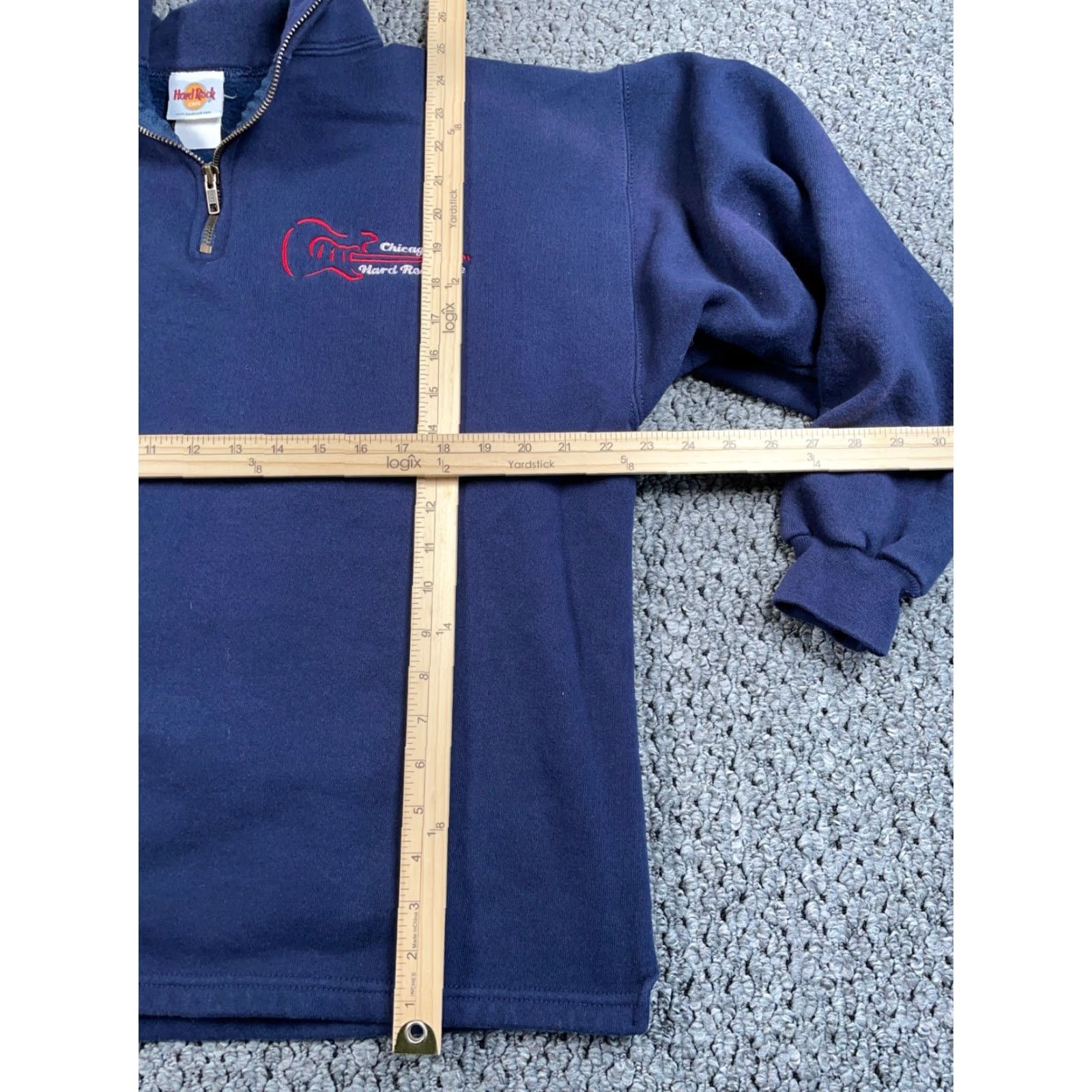 Hard Rock Cafe Hard Rock Cafe Chicago Embroidered 1/4 Zip Sweatshirt Adult XL Dark Blue Size US XL / EU 56 / 4 - 5 Thumbnail